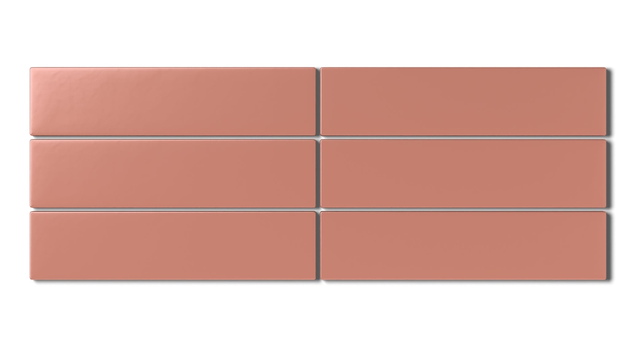 2x8 Natural Press Ceramic Tile in Madder Red Matte