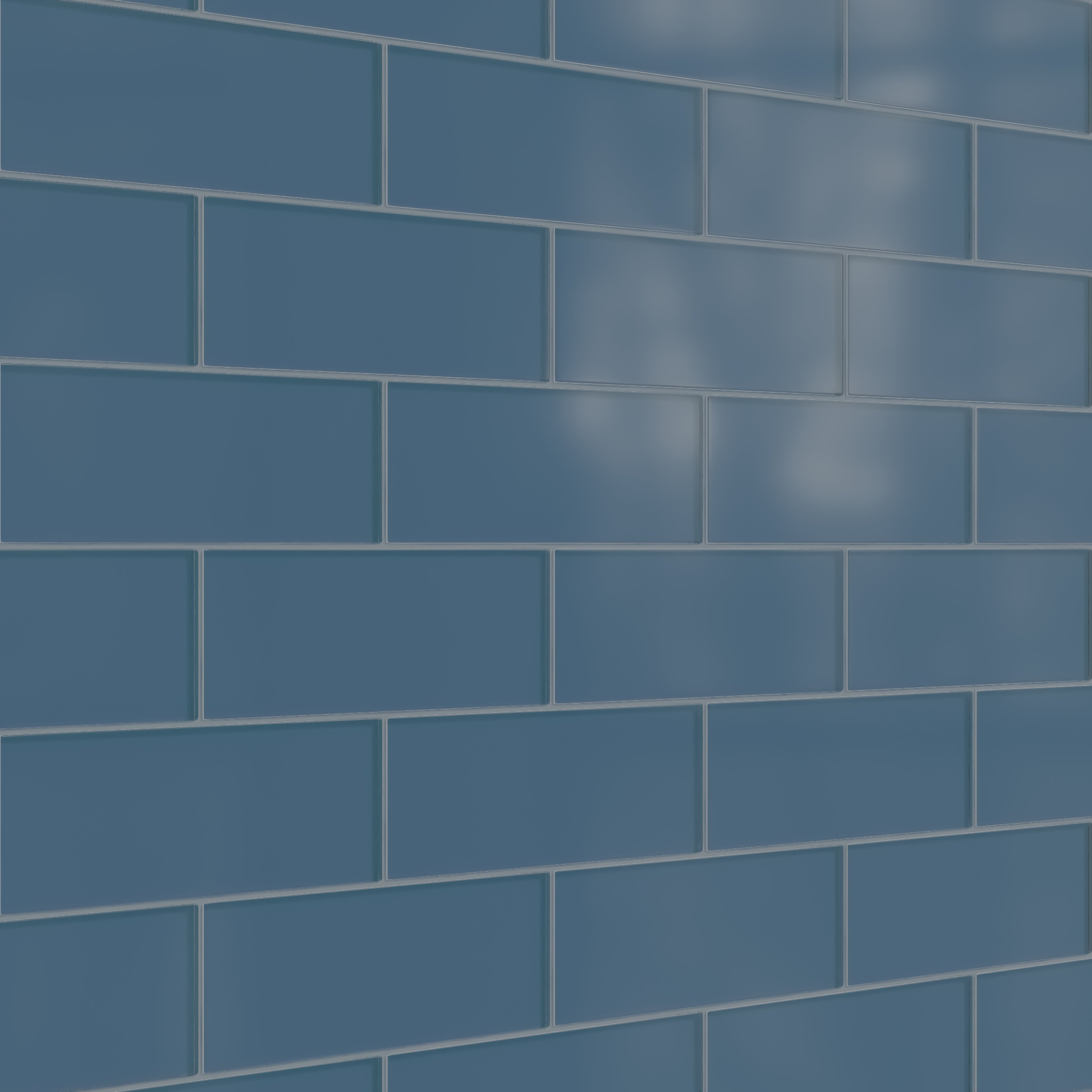 4x12 Glass Tile in Blue Jay Matte