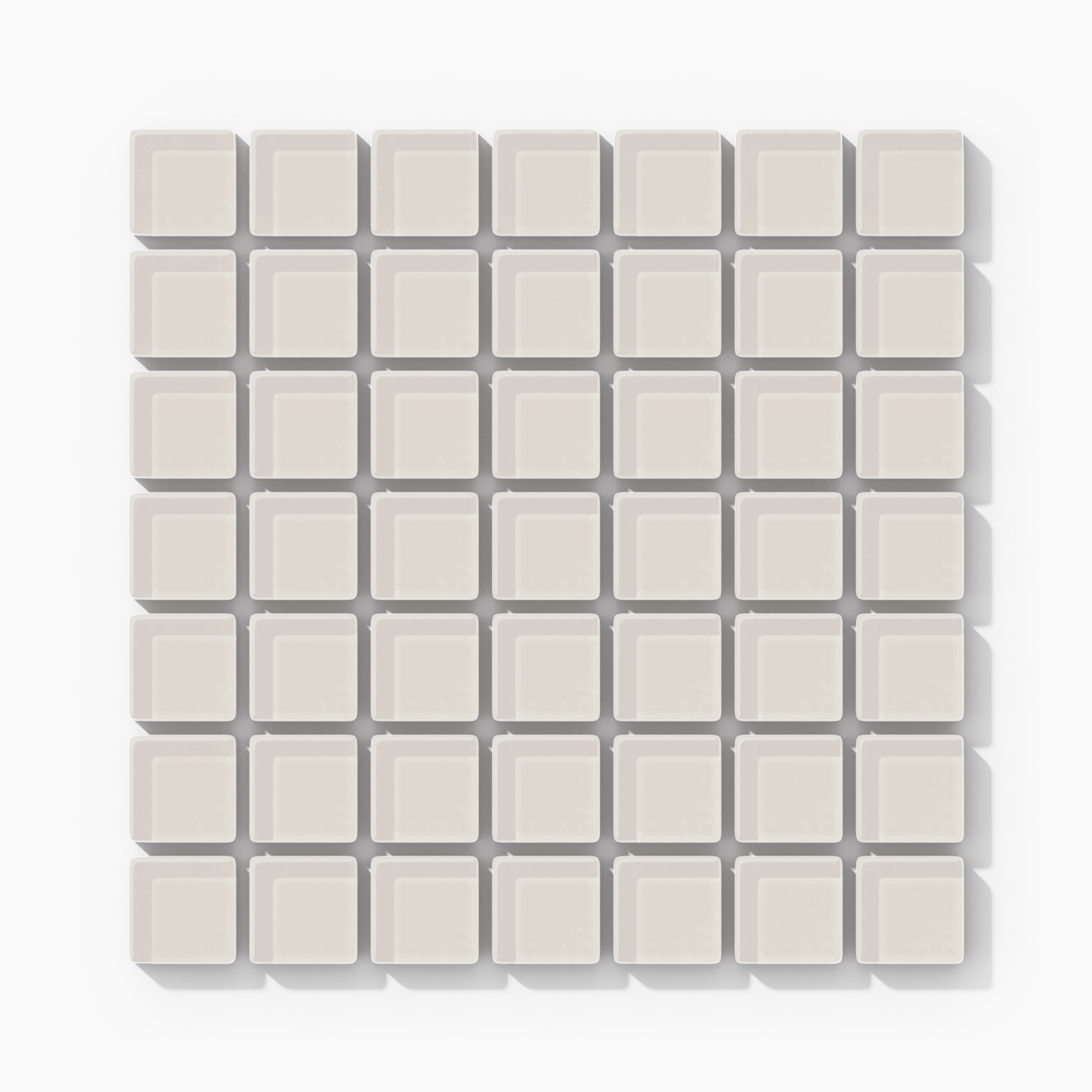 1x1 Straight Set Sheeted Glass Mosaic Tile in Dove Gloss