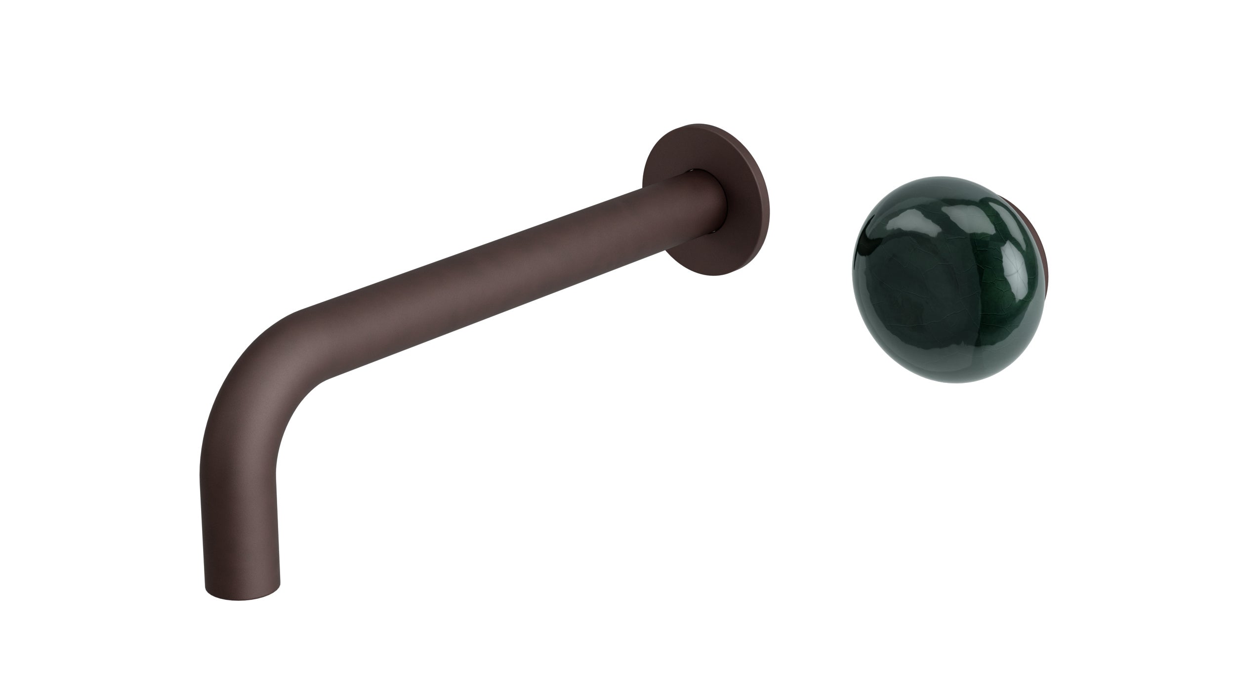 Foundry One Handle Wall Mount 7.5" Lavatory Faucet with Pebble Ceramic Knob Handle in Architectural Copper