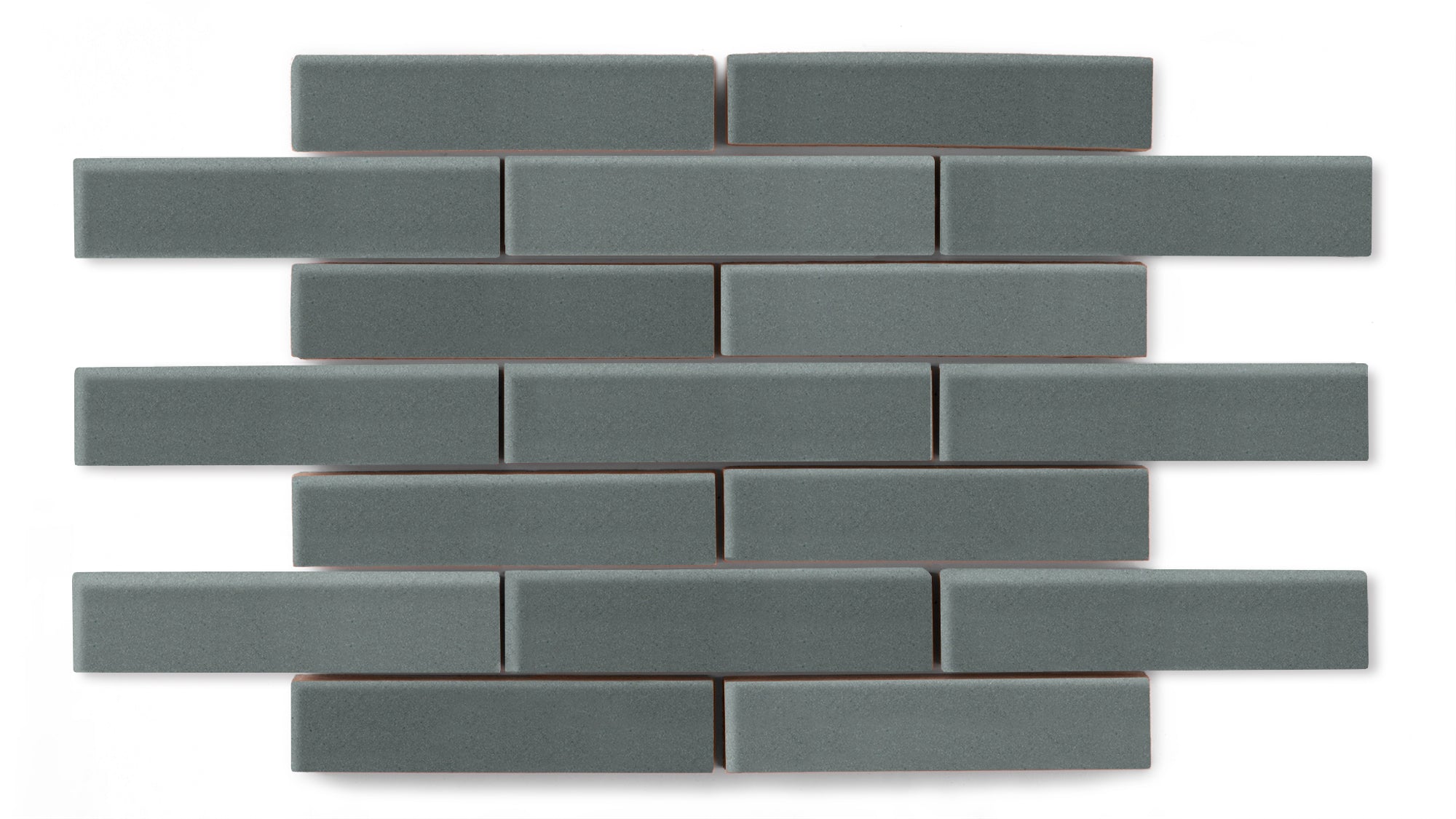 1x4 Half Offset Sheeted Original Ceramic Mosaic Tile in Flagstone Matte