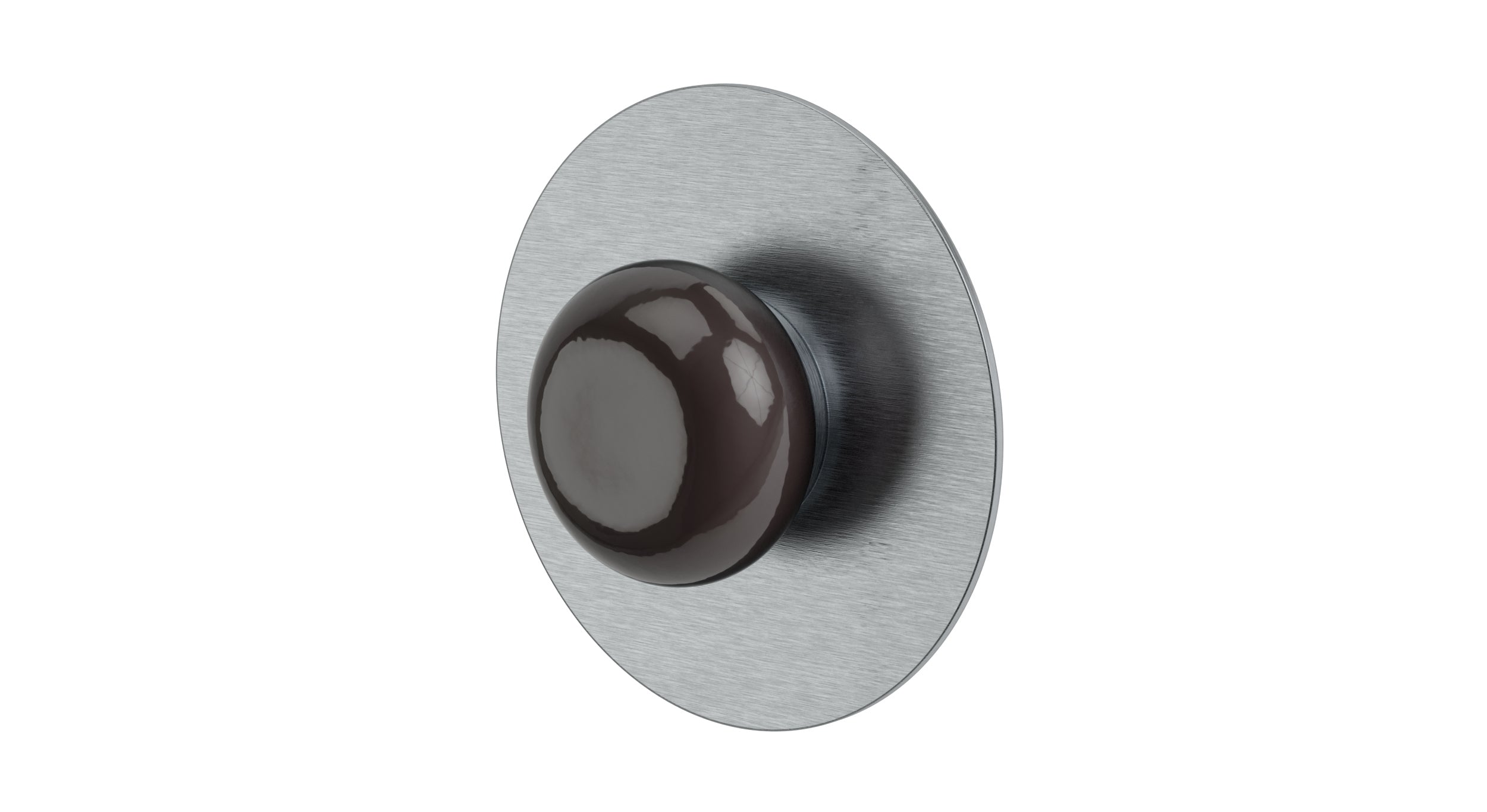Foundry One Handle Wall Mount Shower Trim with Pebble Ceramic Knob Handle in Satin Chrome