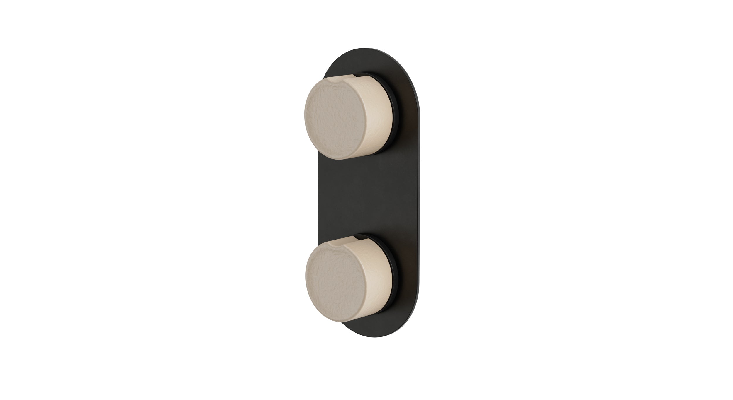Foundry Two Handle Wall Mount Shower Trim with Groove Ceramic Knob Handles in Oil Rubbed Bronze