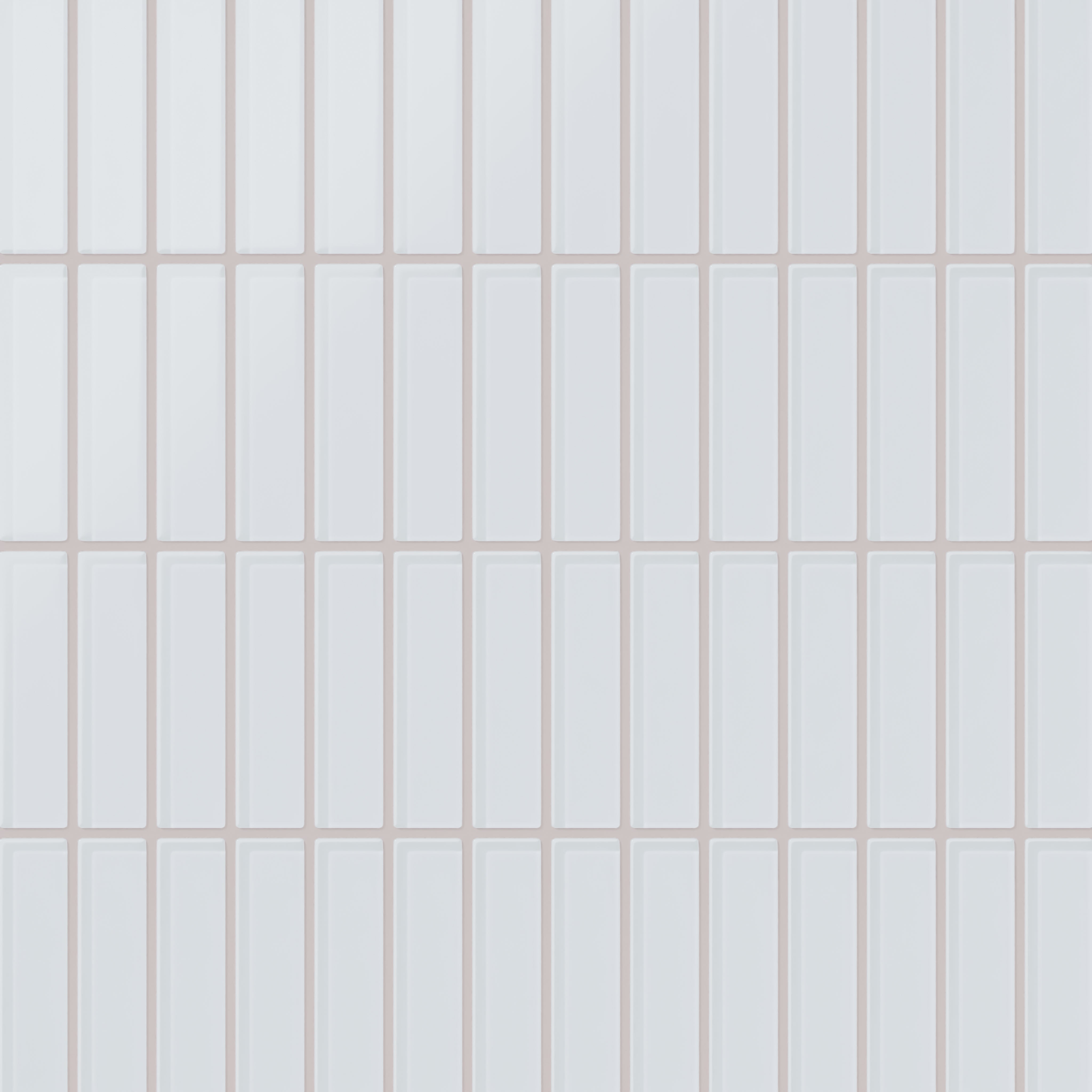 1x4 Straight Set Sheeted Glass Mosaic Tile in Snowy Owl Matte
