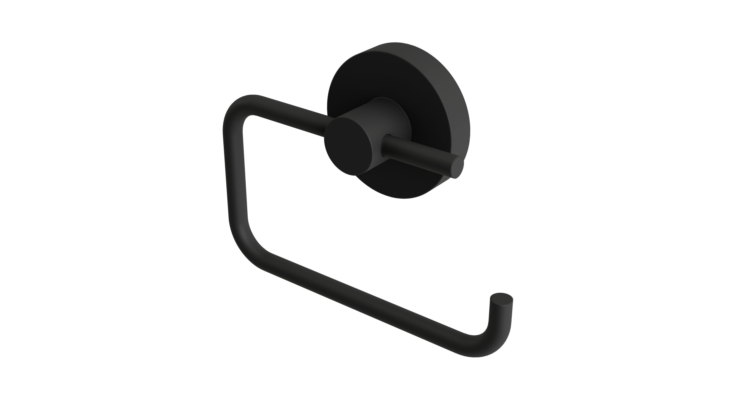 Flatiron Round Single Post Paper Holder in Matte Black