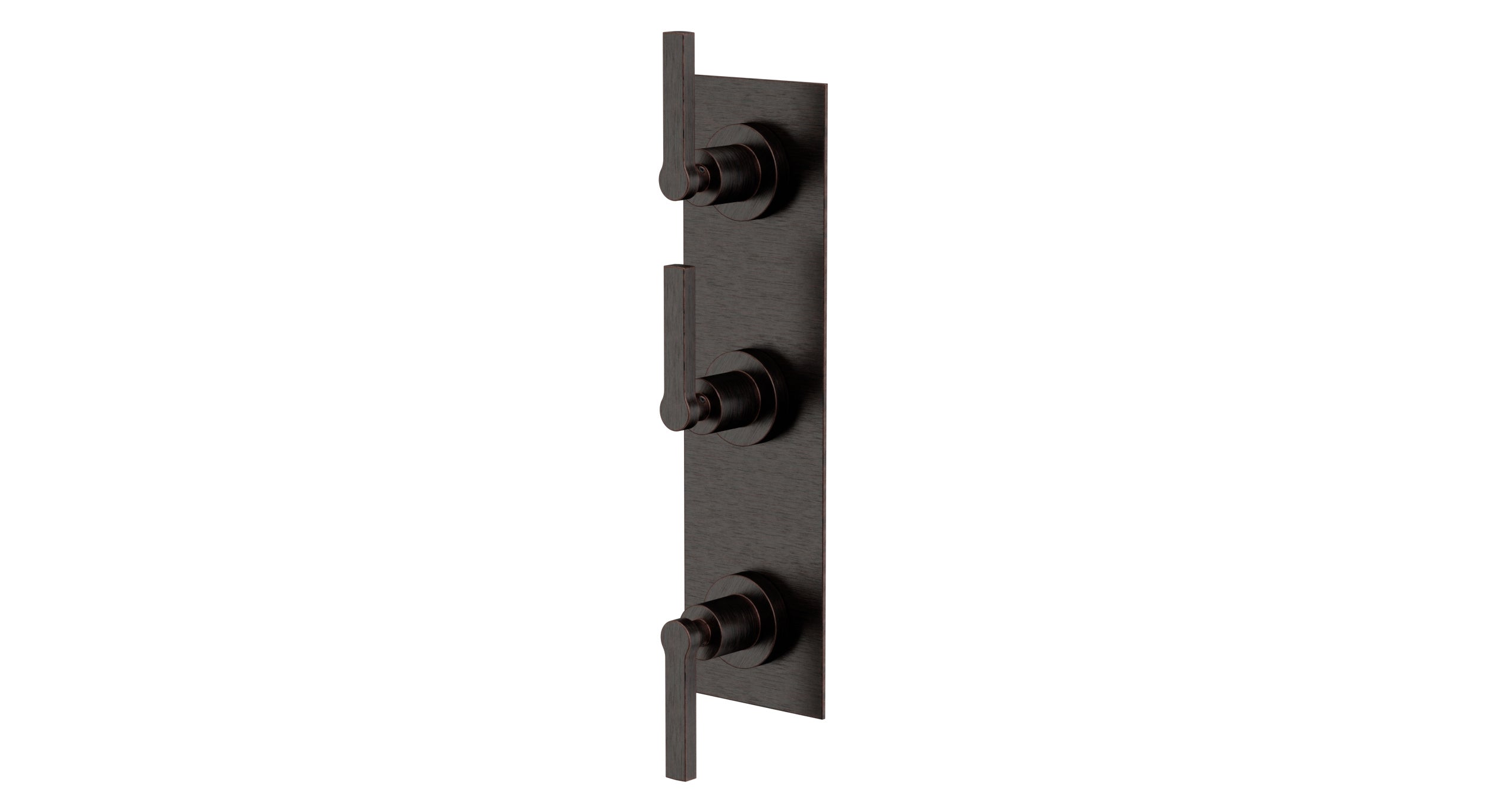 Flatiron Three Handle Wall Mount Shower Trim with Linear Lever Handles in Antique Bronze