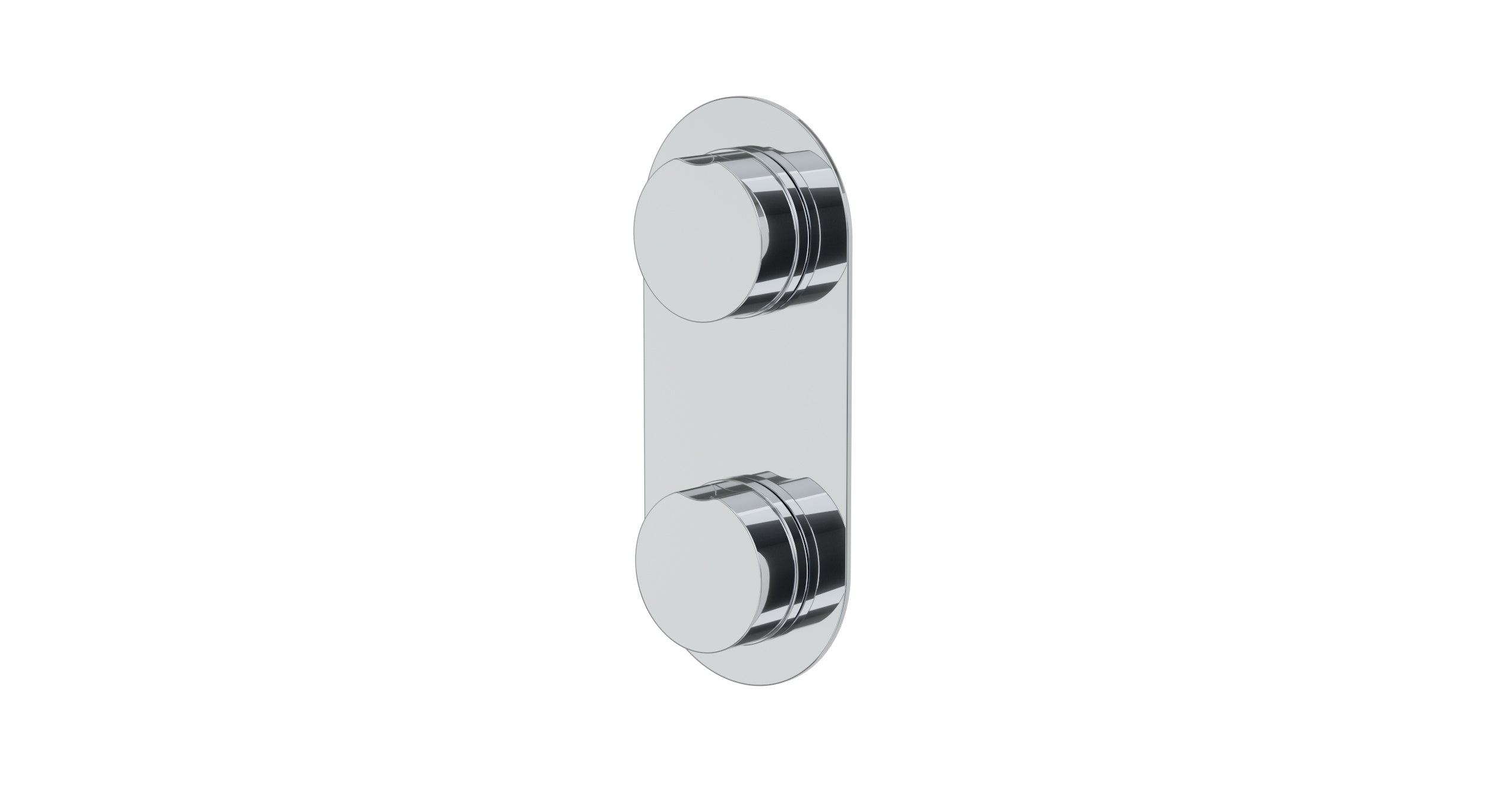 Foundry Two Handle Wall Mount Shower Trim with Barrel Knob Handles in Polished Chrome
