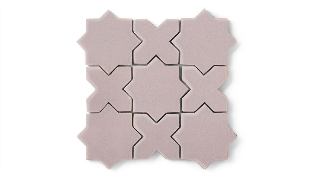 Mini Star & Cross Original Ceramic Tile in Painted Sky Gloss