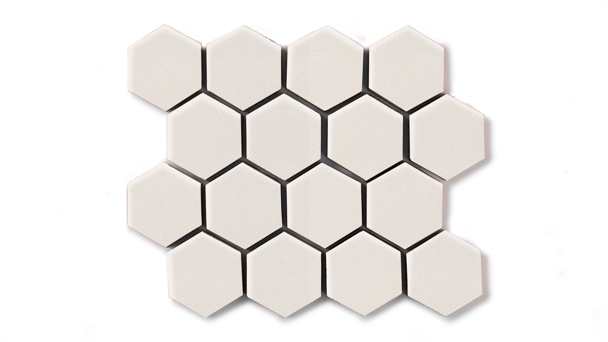 2" Hexagon Sheeted Original Ceramic Mosaic Tile in Feldspar Matte
