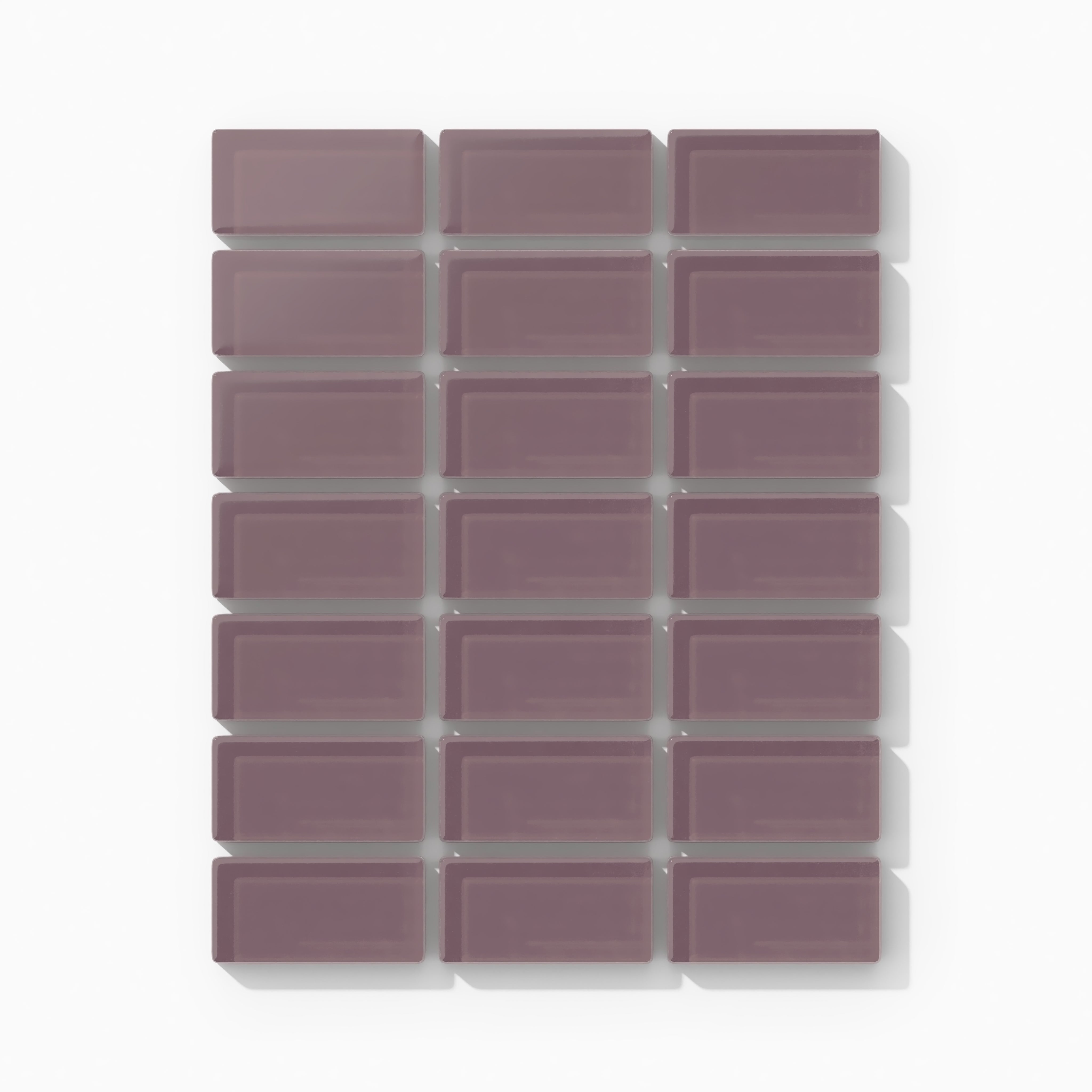 1x2 Straight Set Sheeted Glass Mosaic Tile in Crane Matte