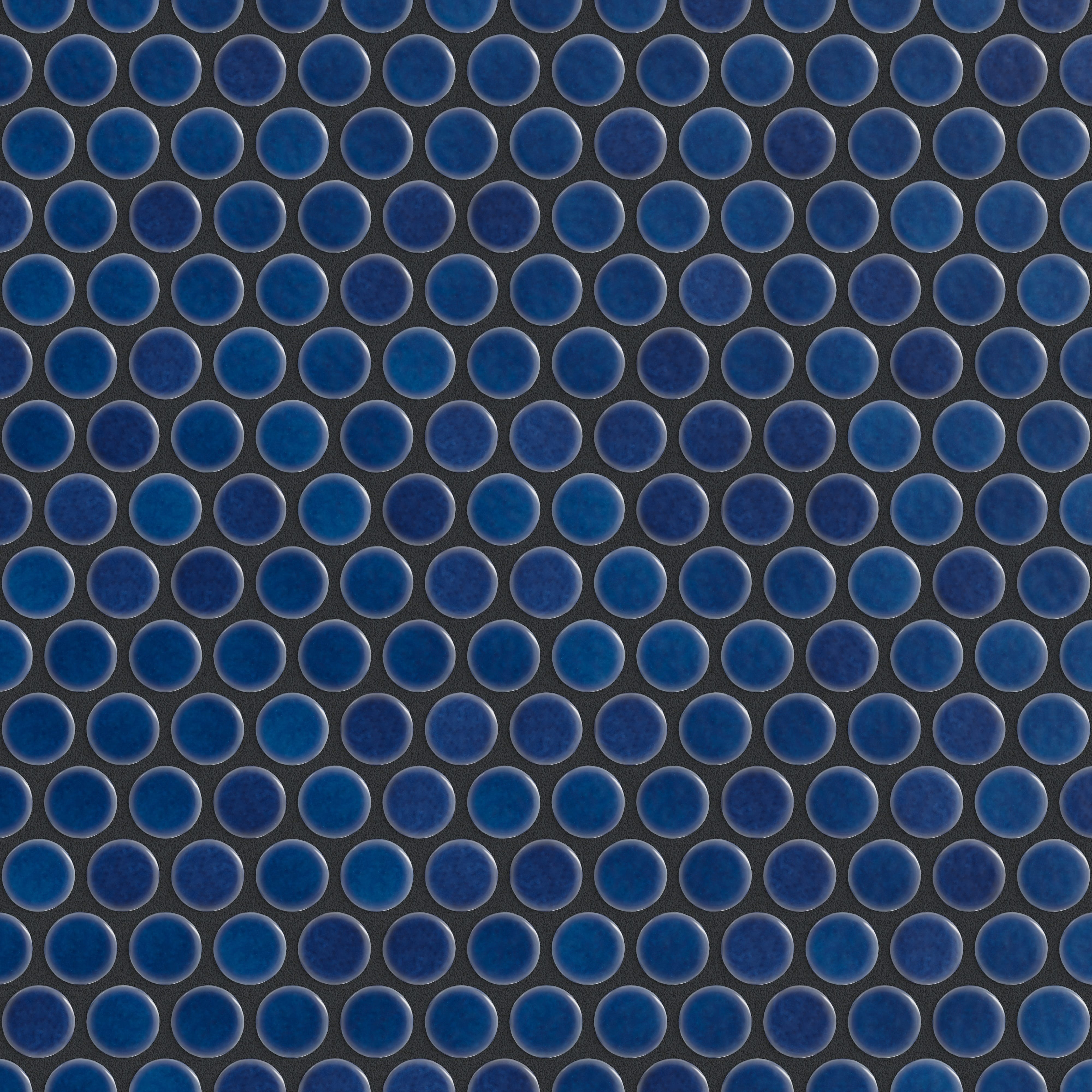 Penny Round Sheeted Original Ceramic Mosaic Tile in Lake Tahoe Gloss