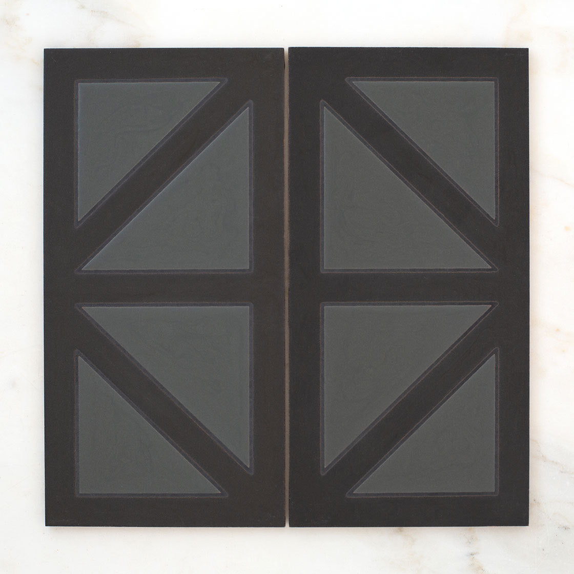 6x12 Handpainted Tile New York in Black Motif