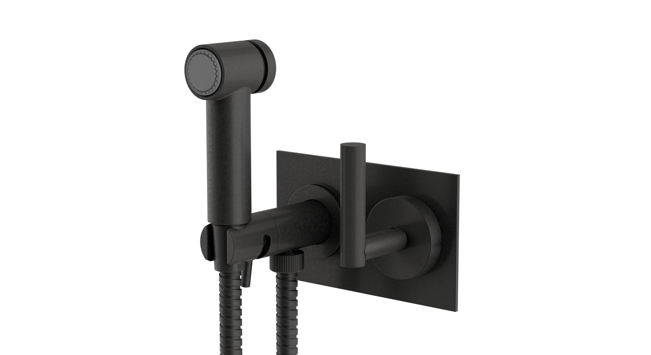 Contour One Handle Wall Mount Bidet Trim with Soft Lever Handle in Blackened Nickel