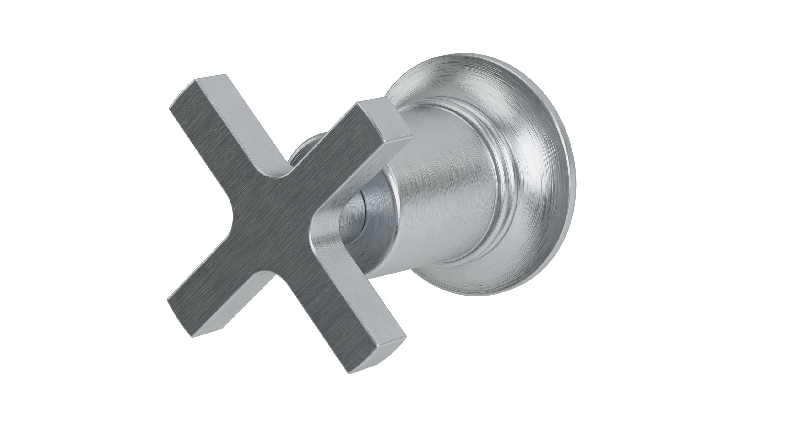 Emerson One Handle Wall Mount Diverter/Volume Control Shower Trim with Classic Cross Handle in Satin Chrome
