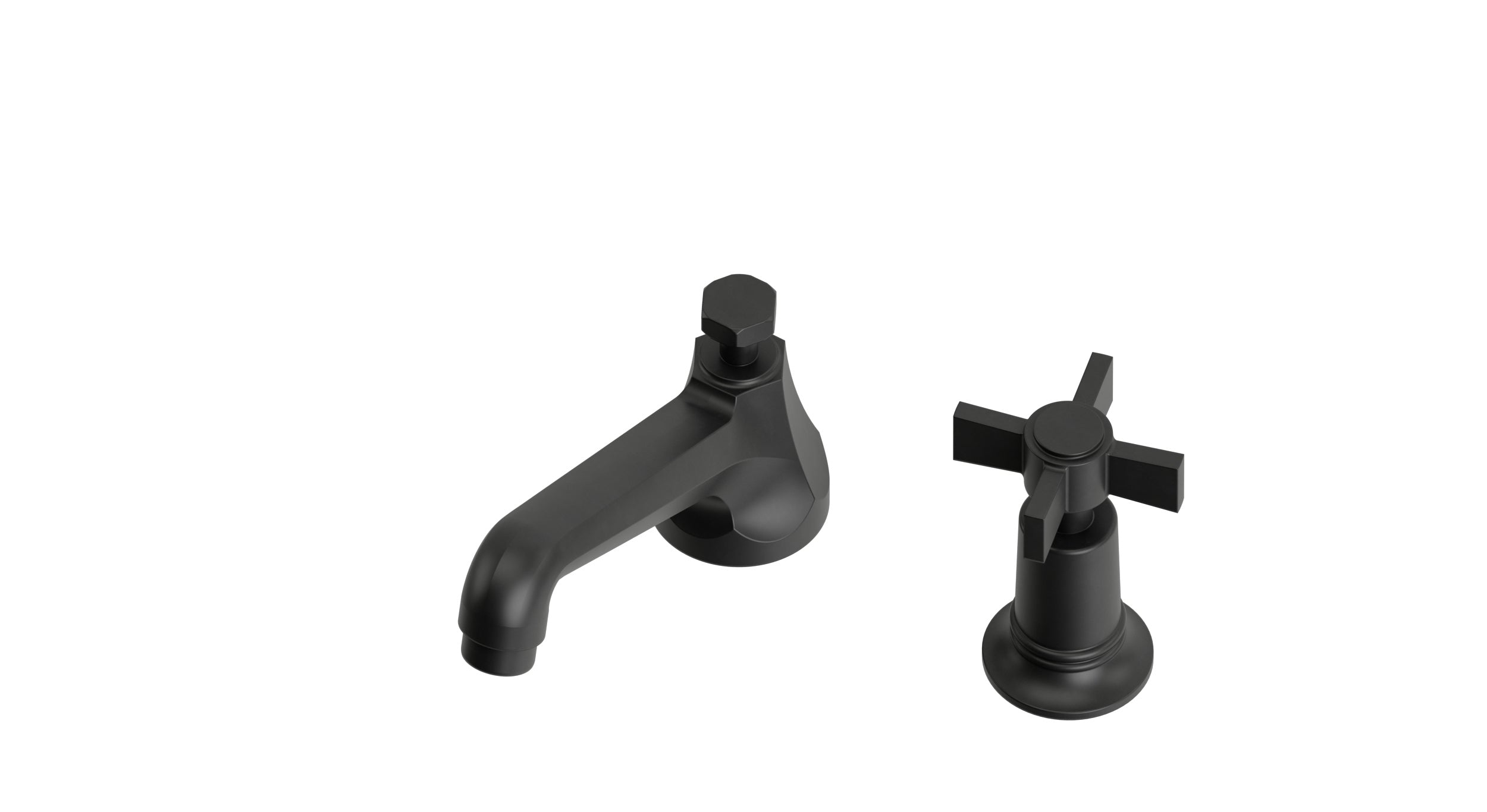 Emerson One Handle Deck Mount Low Hexagon Lavatory Faucet with Defined Cross Handle in Oil Rubbed Bronze