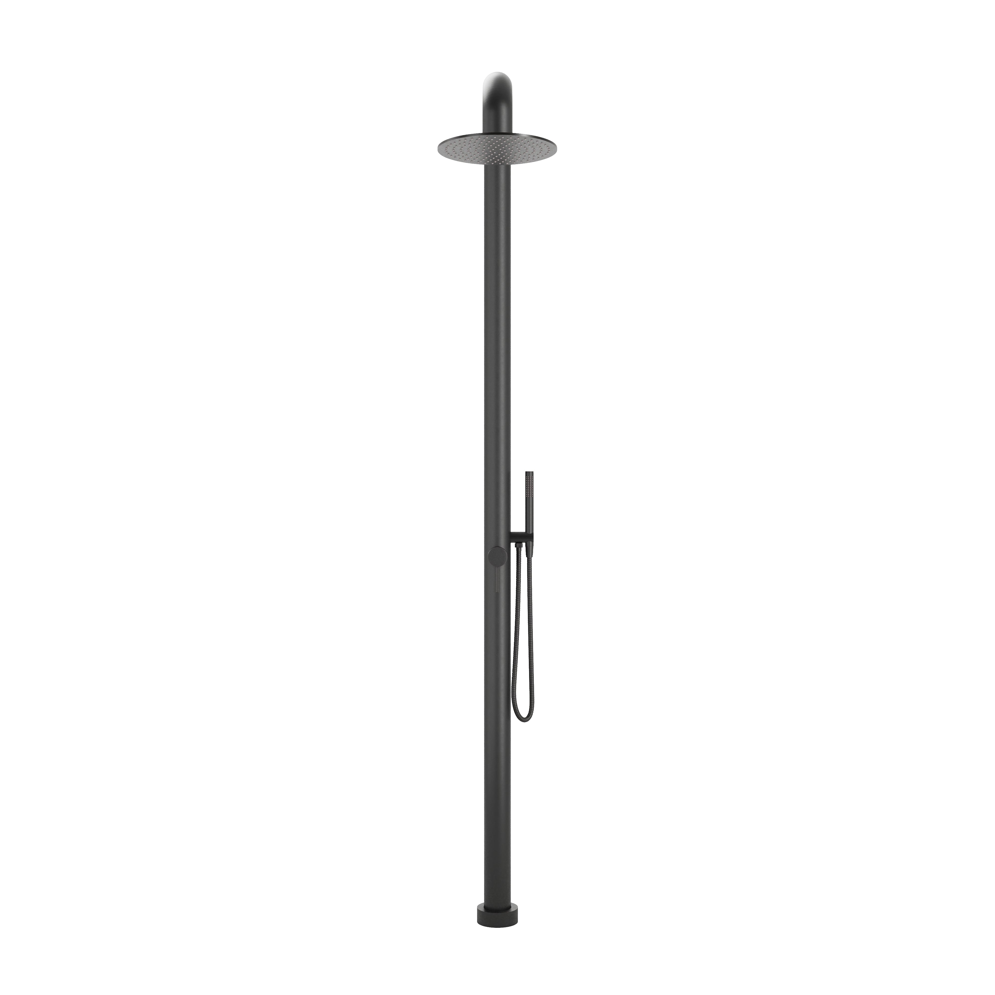 Contour Outdoor Shower Pressure Balance with 12" Rain Head and Hand Shower in Oil Rubbed Bronze
