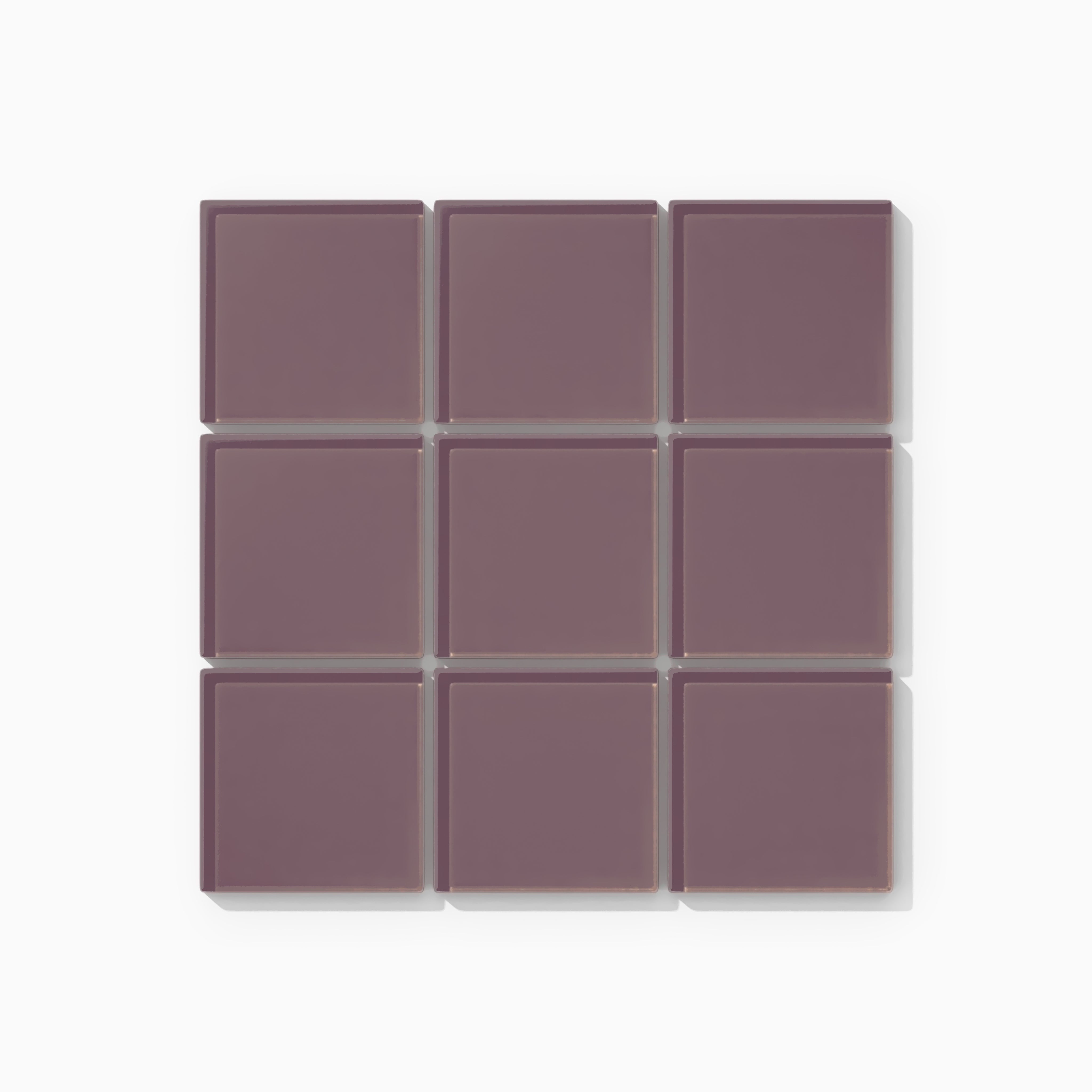 3x3 Straight Set Sheeted Glass Mosaic Tile in Crane Gloss