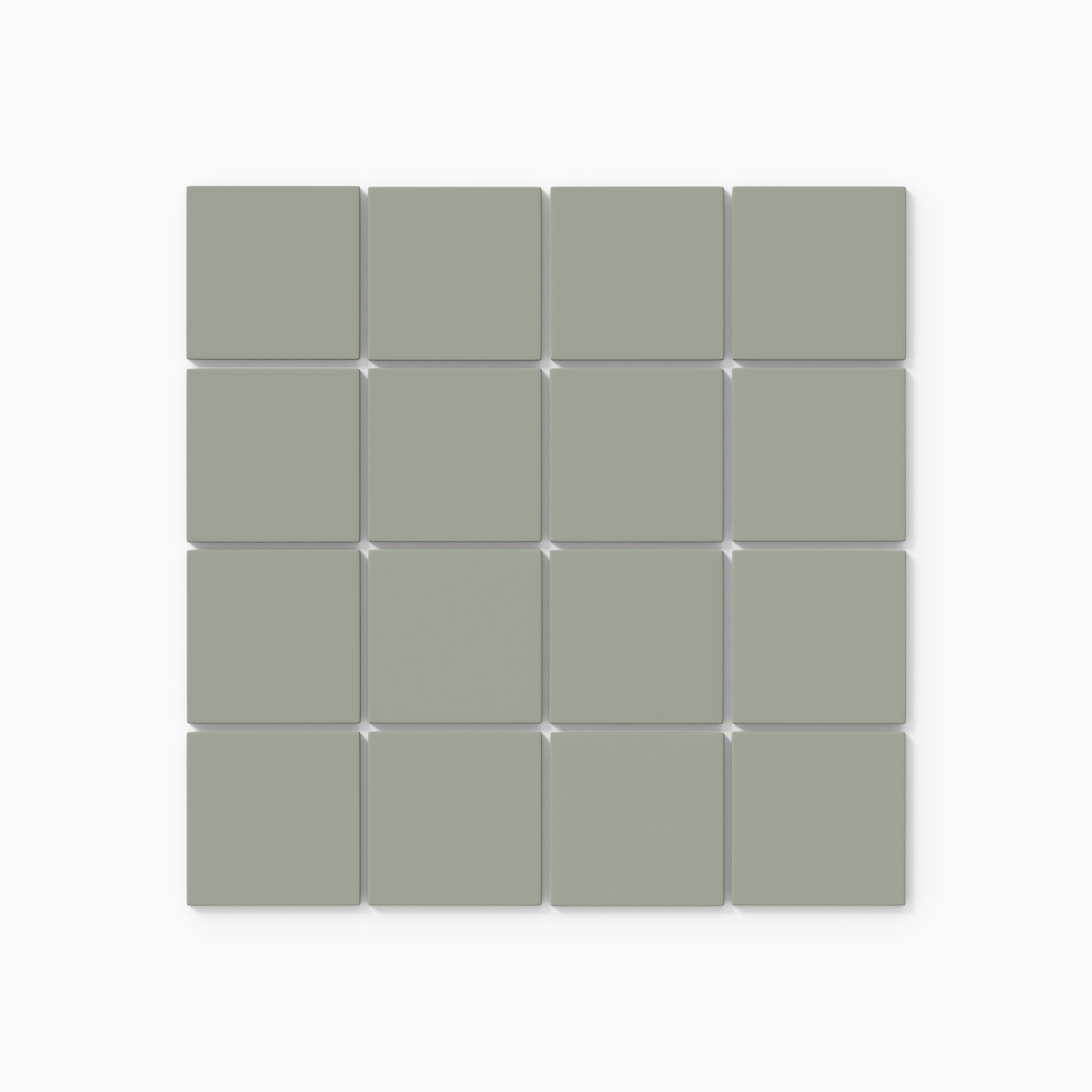 3x3 Straight Set Sheeted Natural Press Ceramic Mosaic Tile in Terre Verte Matte