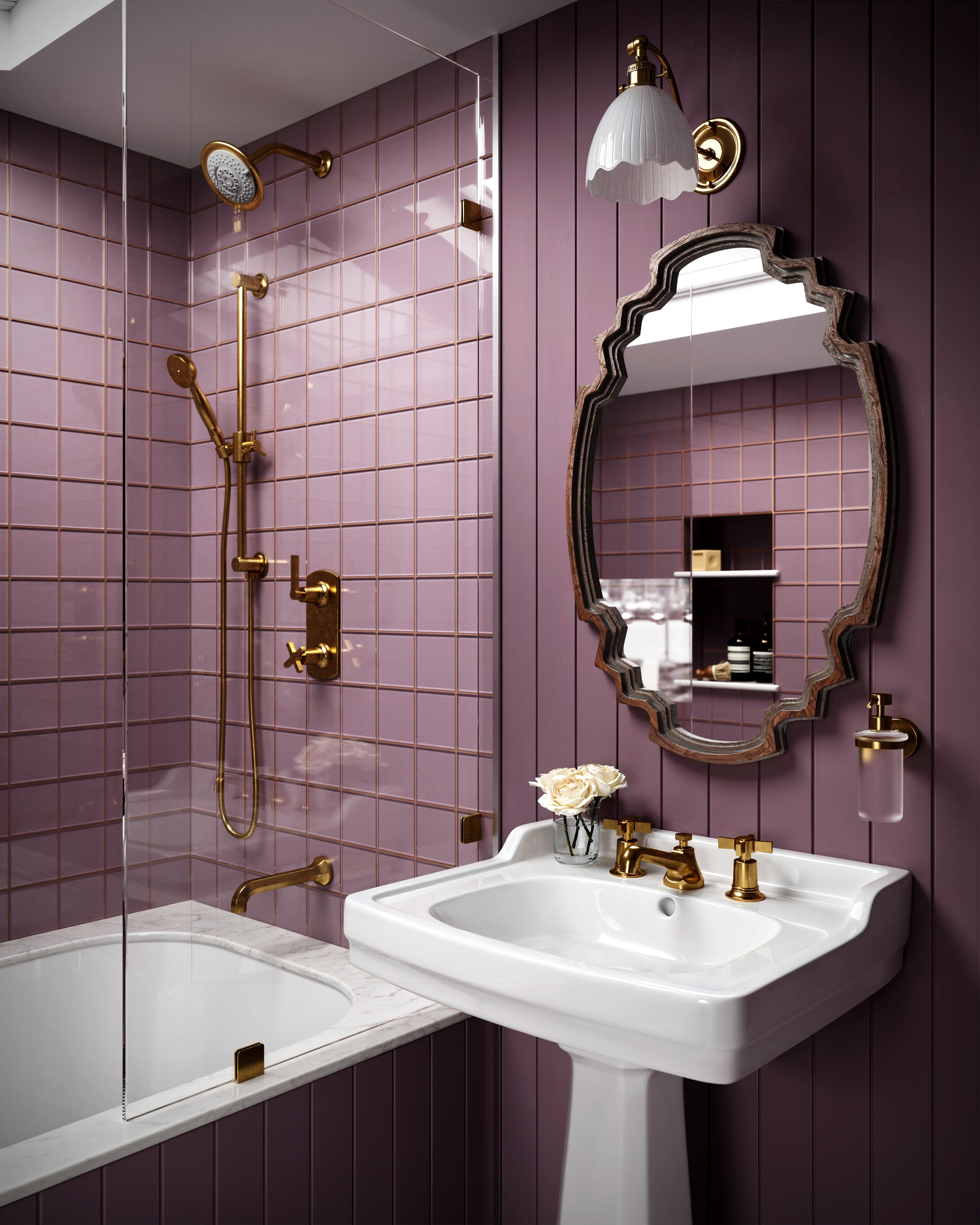 4x4 Glass Tile in Crane Gloss