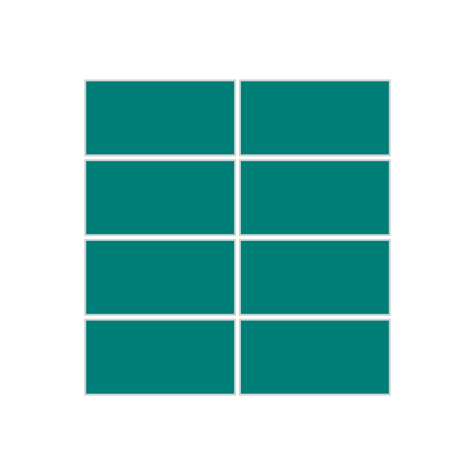 2x4 Straight Set Sheeted Original Ceramic Mosaic Tile in Bora Bora Matte