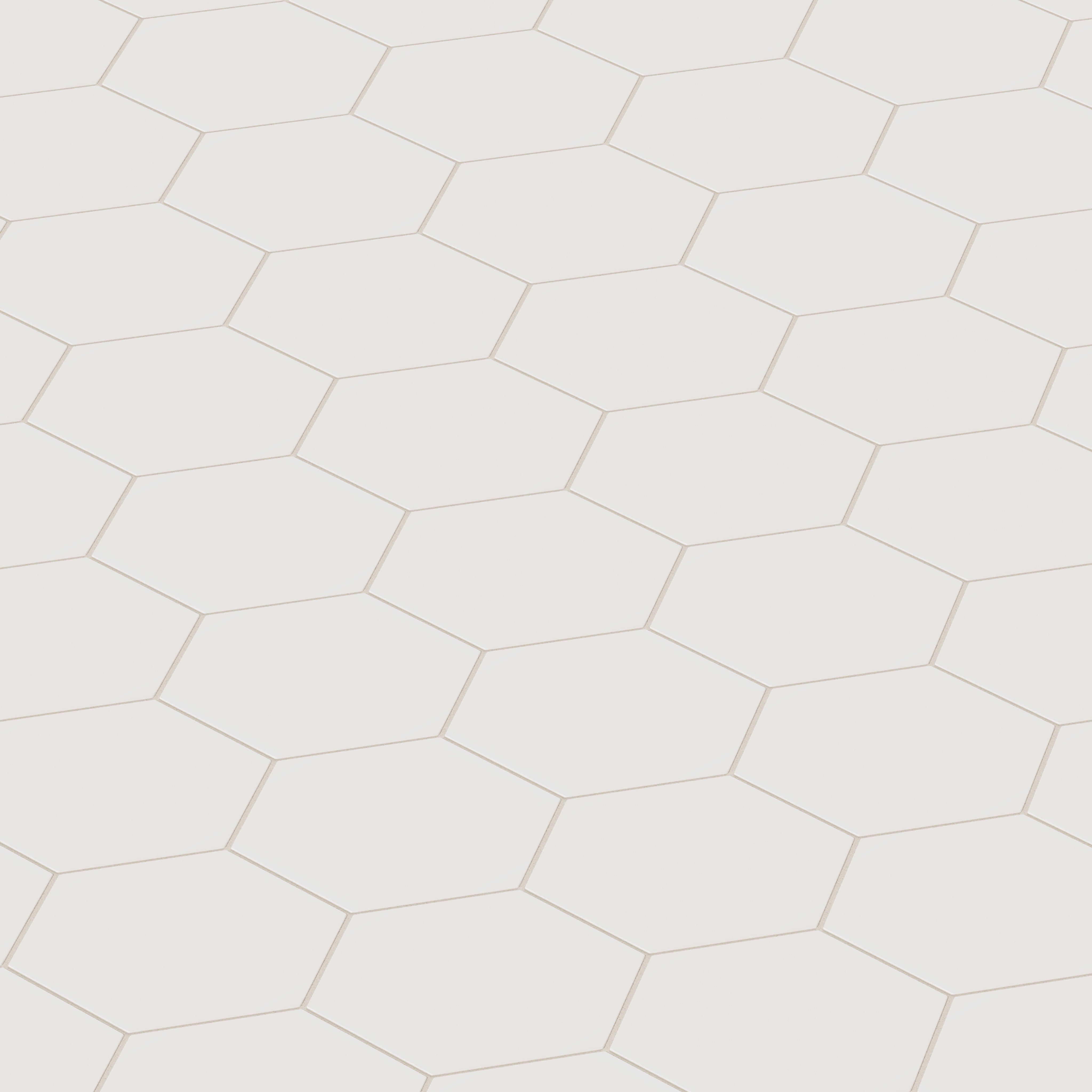 8" Hexagon Natural Press Ceramic Tile in Pearl Matte