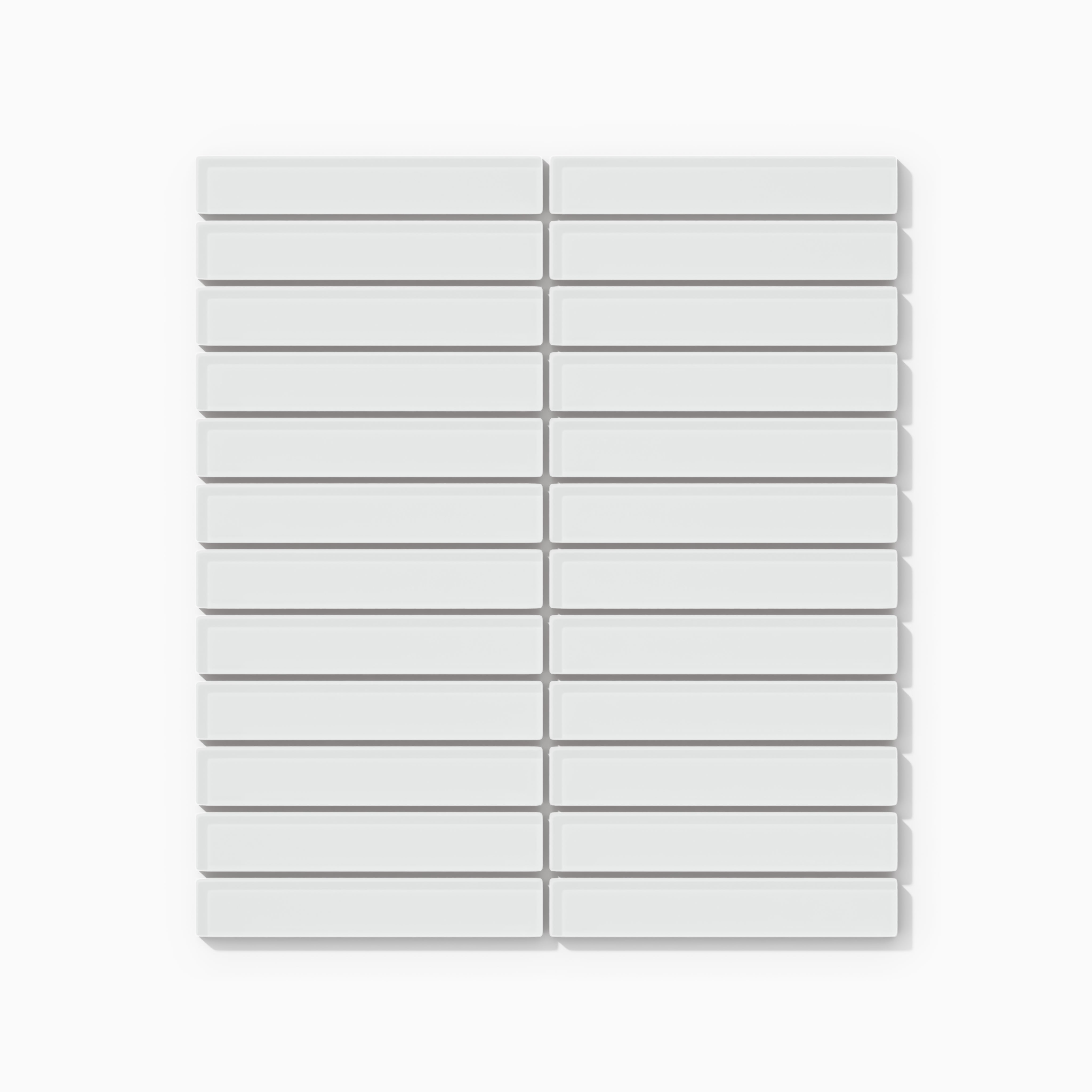 1x6 Straight Set Sheeted Glass Mosaic Tile in Egret Gloss