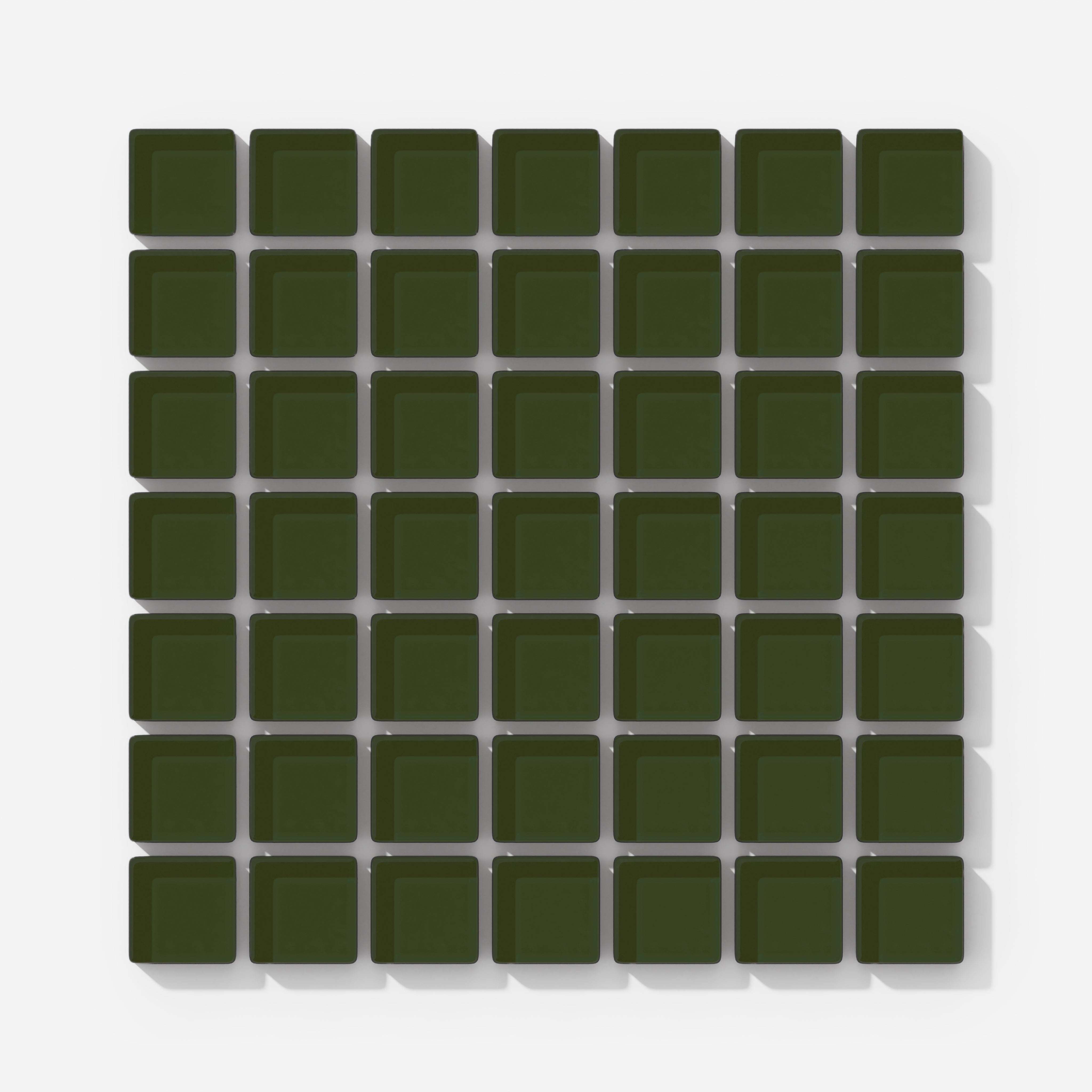 1x1 Straight Set Sheeted Glass Mosaic Tile in Starling Gloss