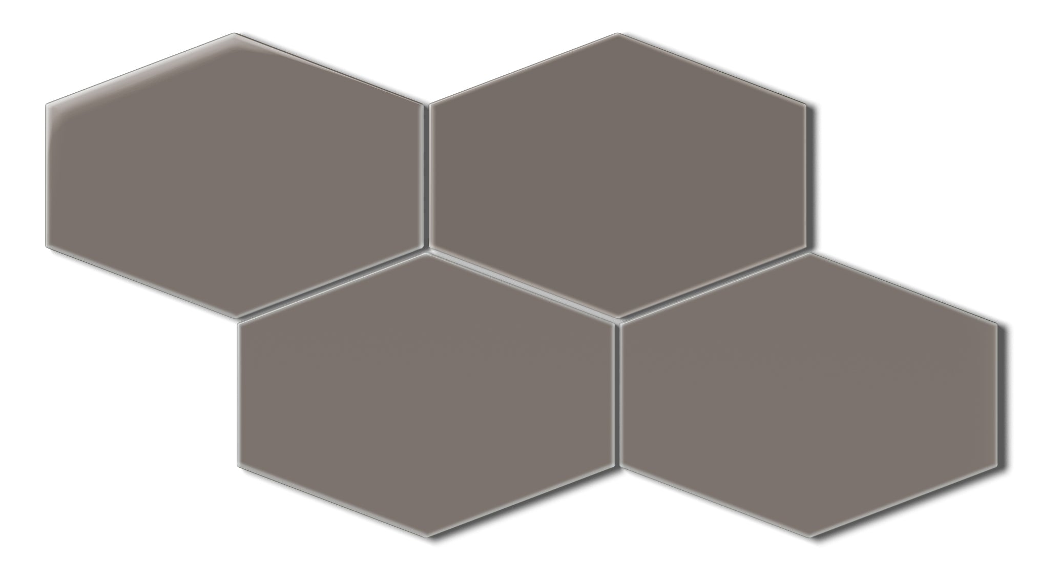 Elongated Hexagon Natural Press Ceramic Tile in Timberline Gloss