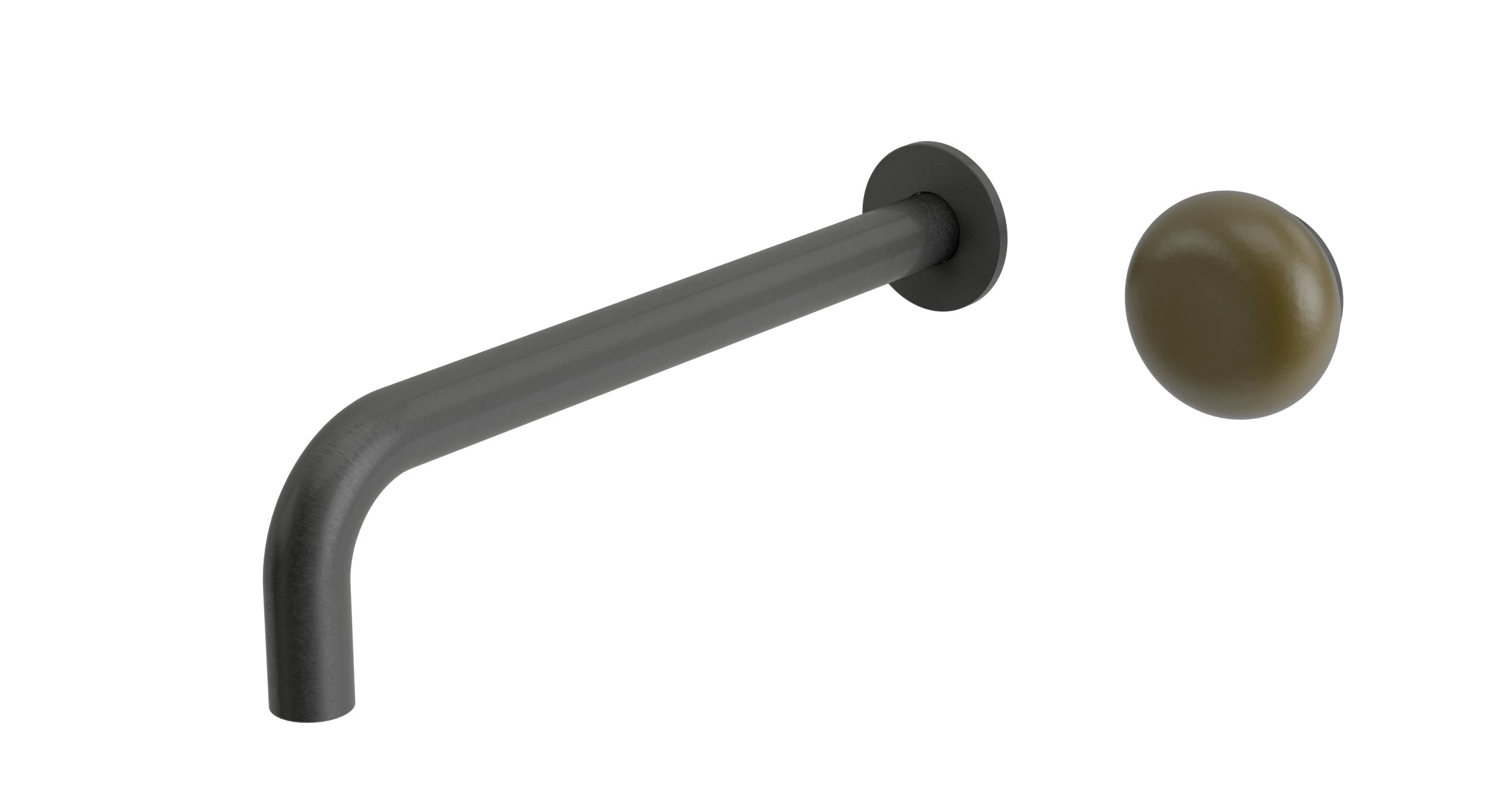 Foundry One Handle Wall Mount 10" Lavatory Faucet with Pebble Ceramic Knob Handle in Blackened Nickel