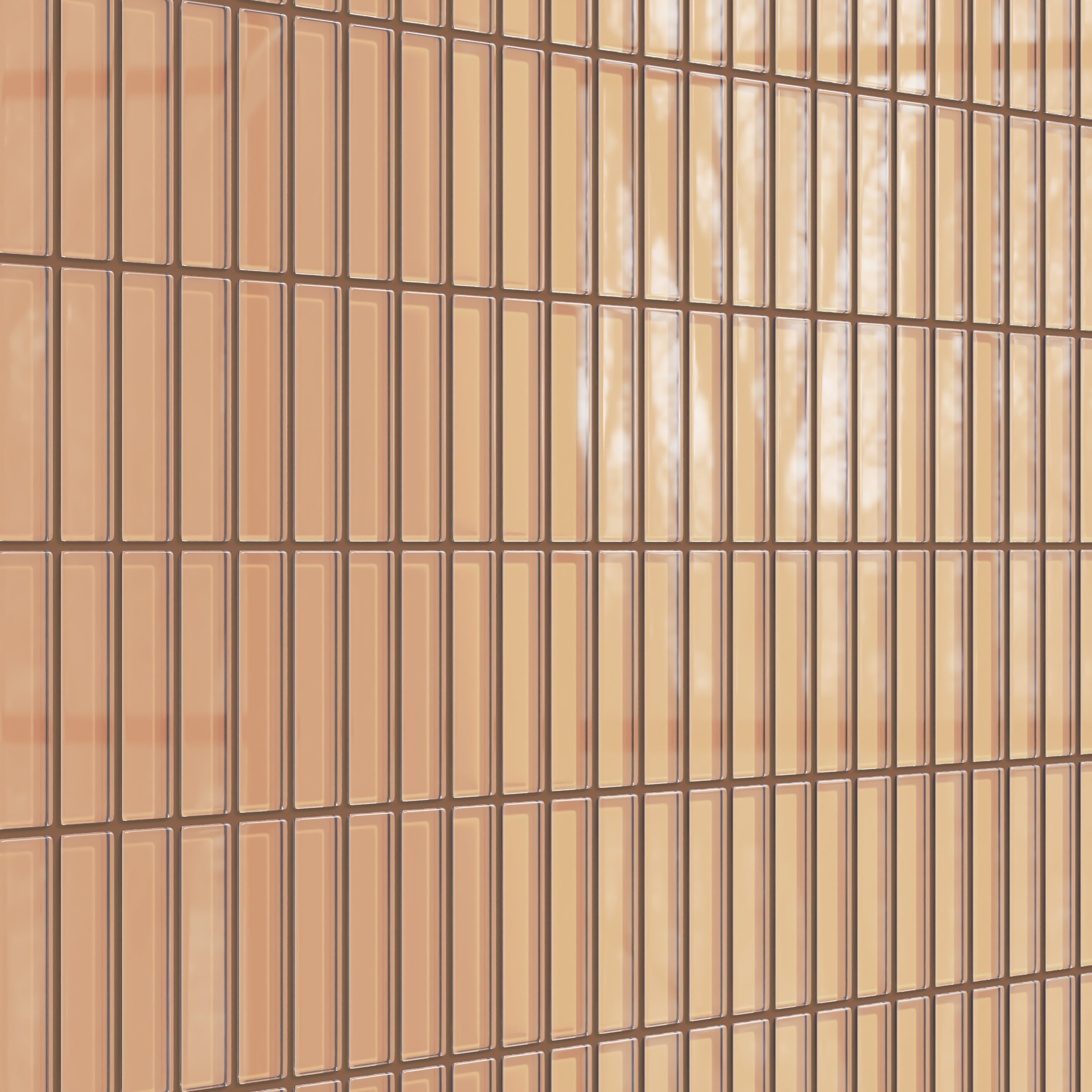 1x4 Straight Set Sheeted Glass Mosaic Tile in Carolina Wren Gloss
