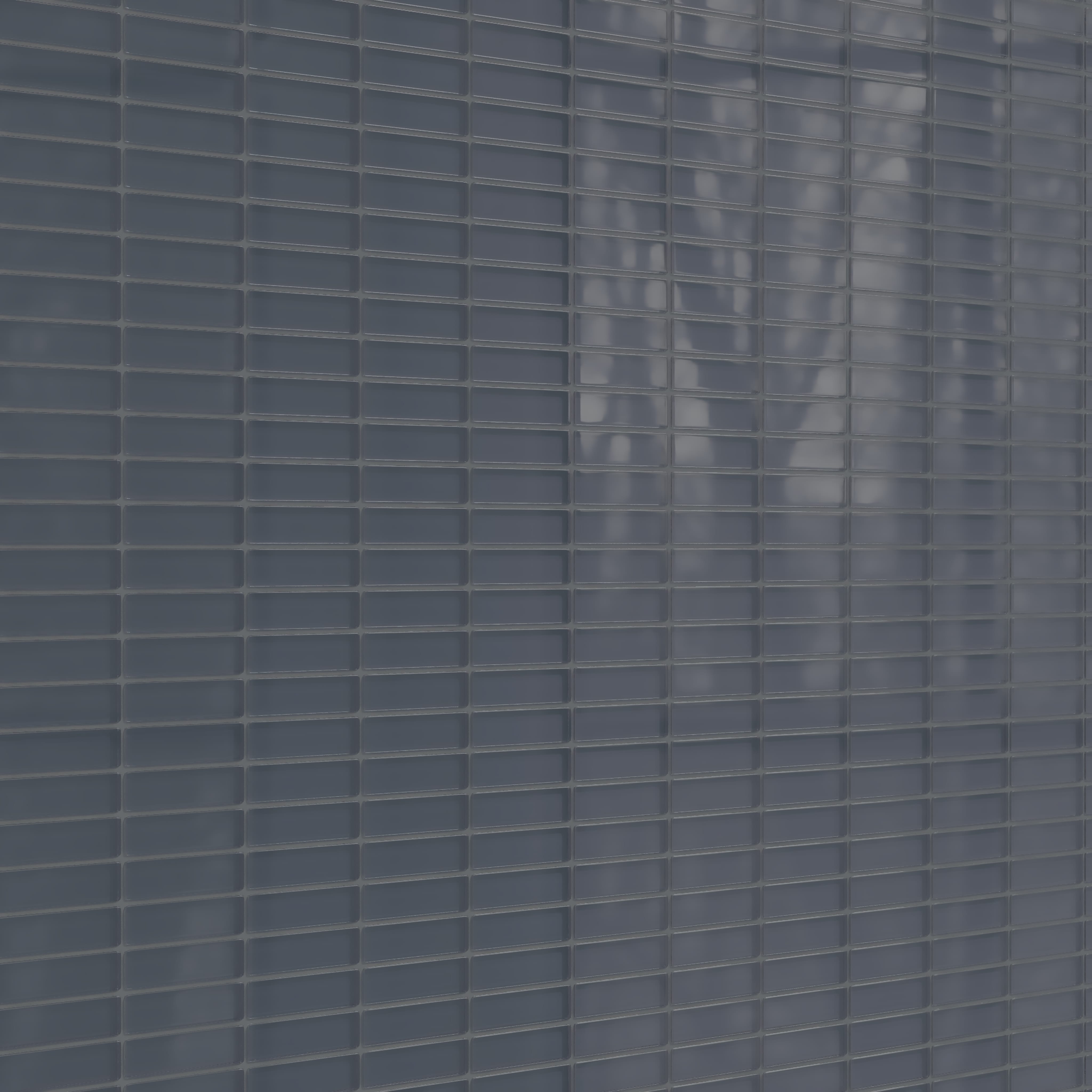 1x4 Straight Set Sheeted Glass Mosaic Tile in Junco Gloss