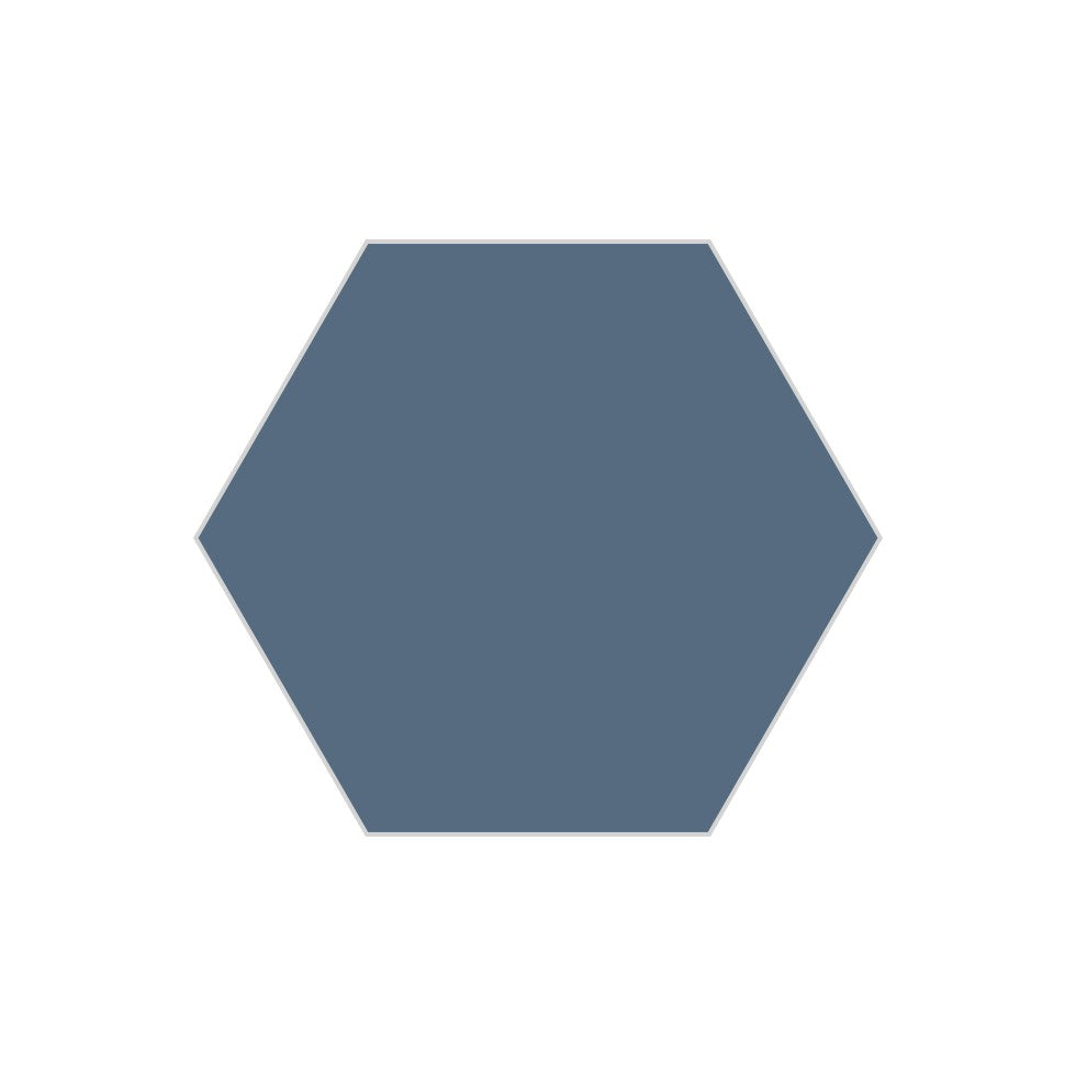 8" Hexagon Original Ceramic Tile in Slate Blue Matte