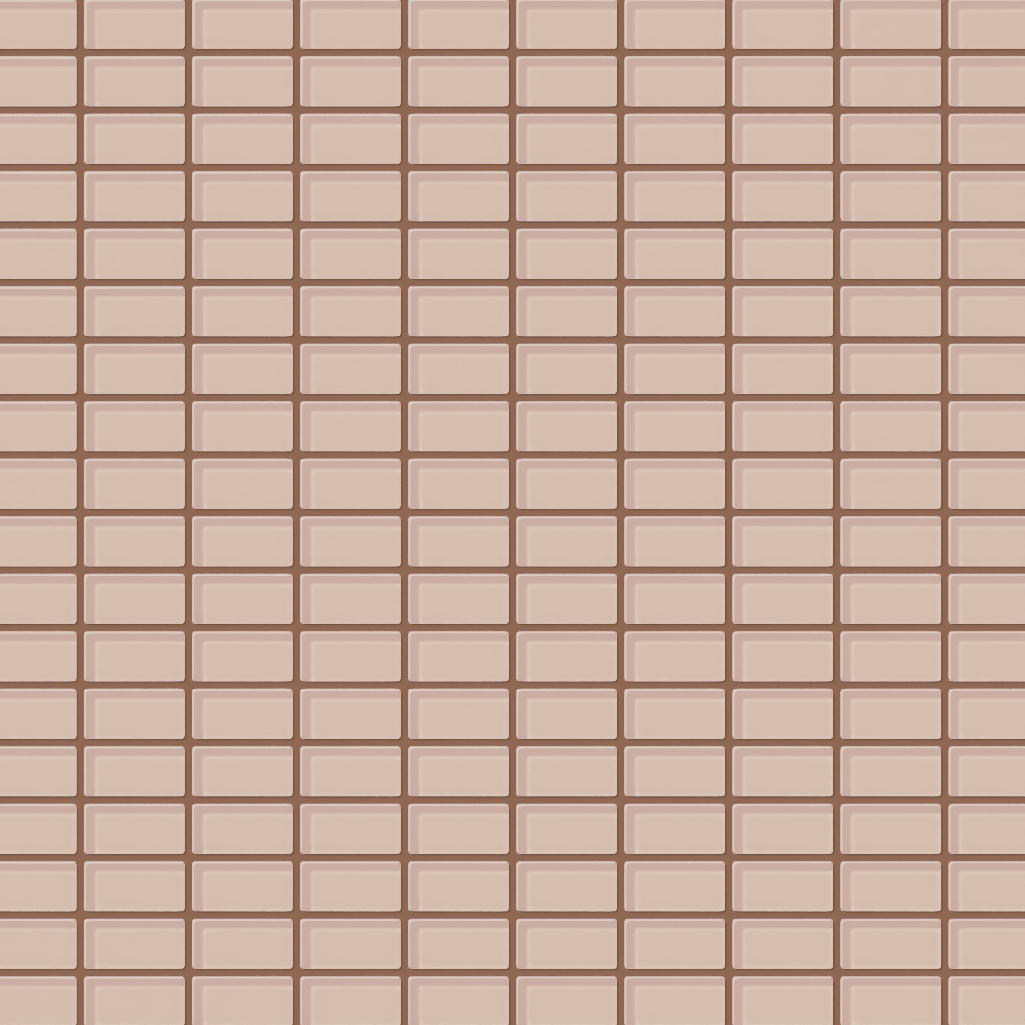 1x2 Straight Set Sheeted Glass Mosaic Tile in Rosy Finch Gloss