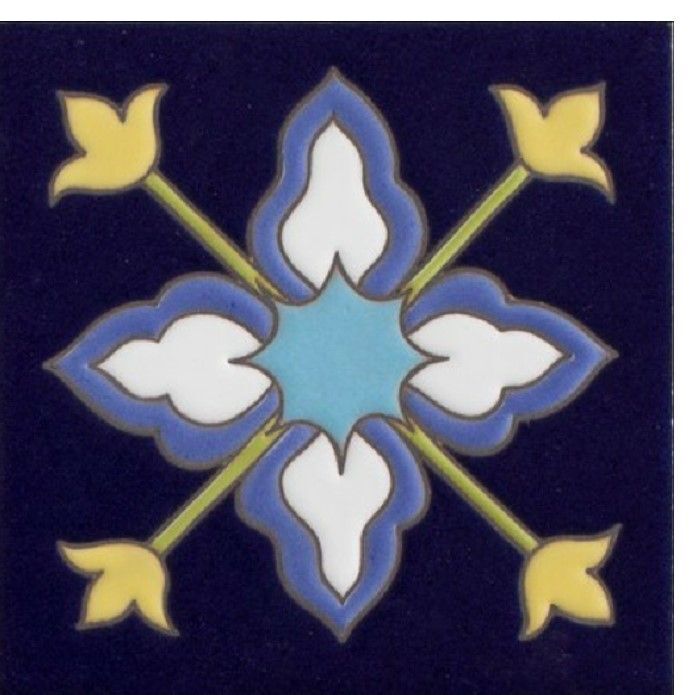6x6 Handpainted Tile Vigo in Cool Motif