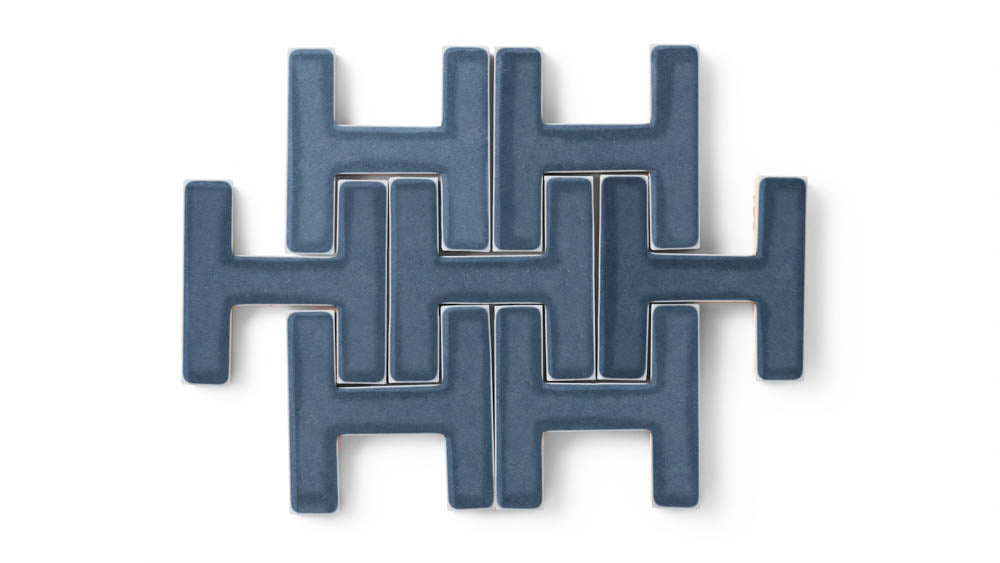 Chaine Homme Original Ceramic Tile in Slate Blue Gloss