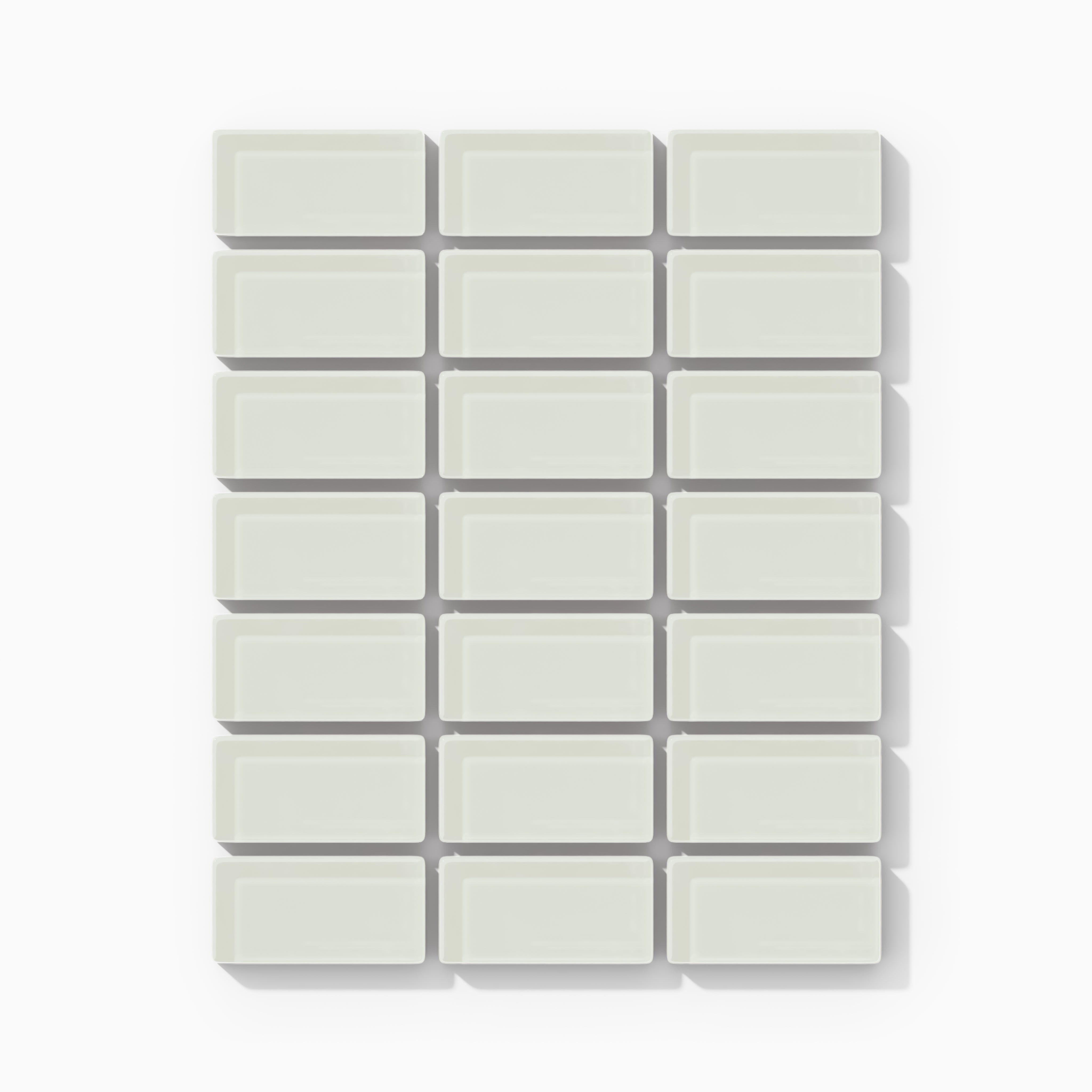 1x2 Straight Set Sheeted Glass Mosaic Tile in Flycatcher Gloss