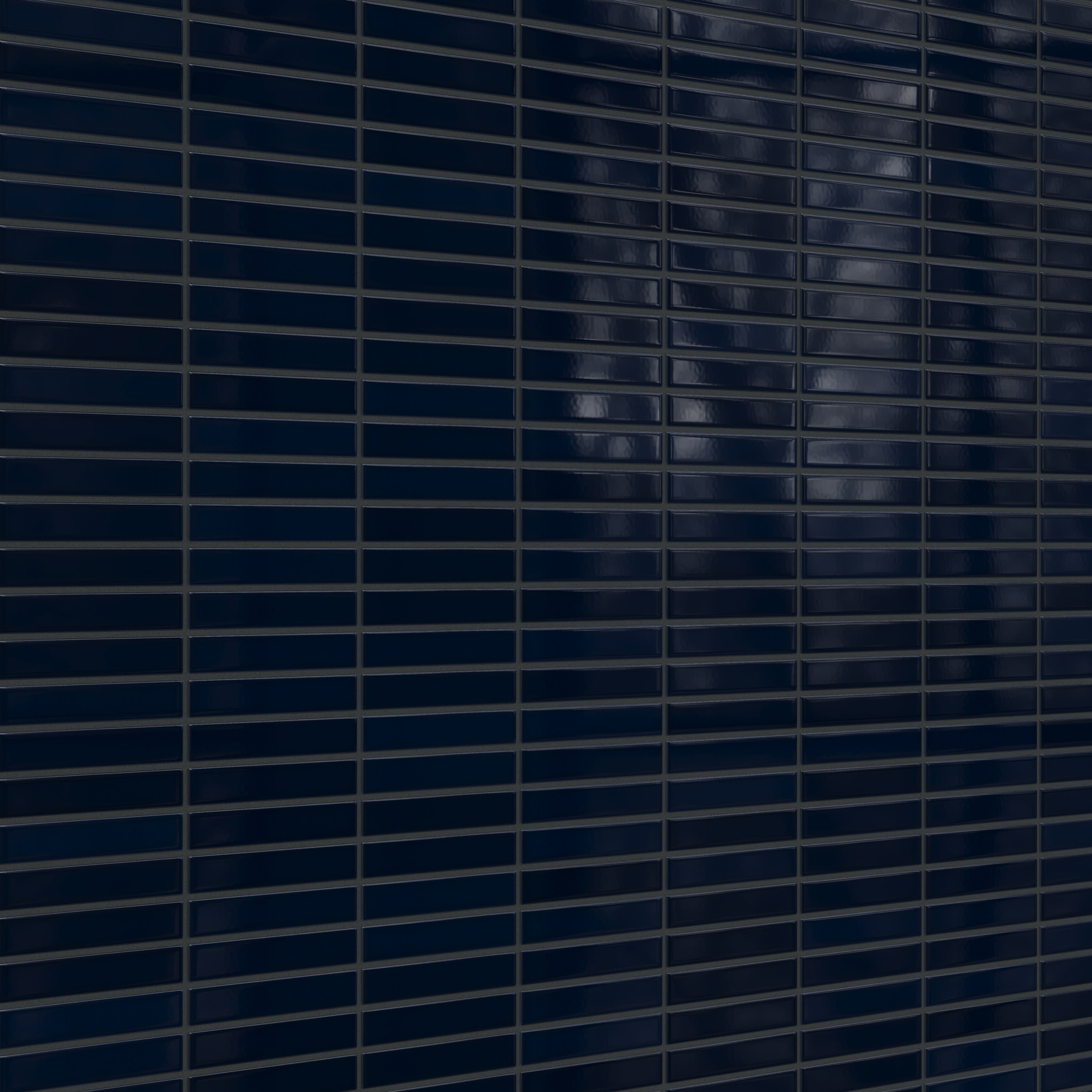 1x6 Straight Set Sheeted Original Ceramic Mosaic Tile in Navy Blue Gloss