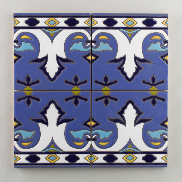 6x6 Handpainted Tile Old California #7 in Cool Motif