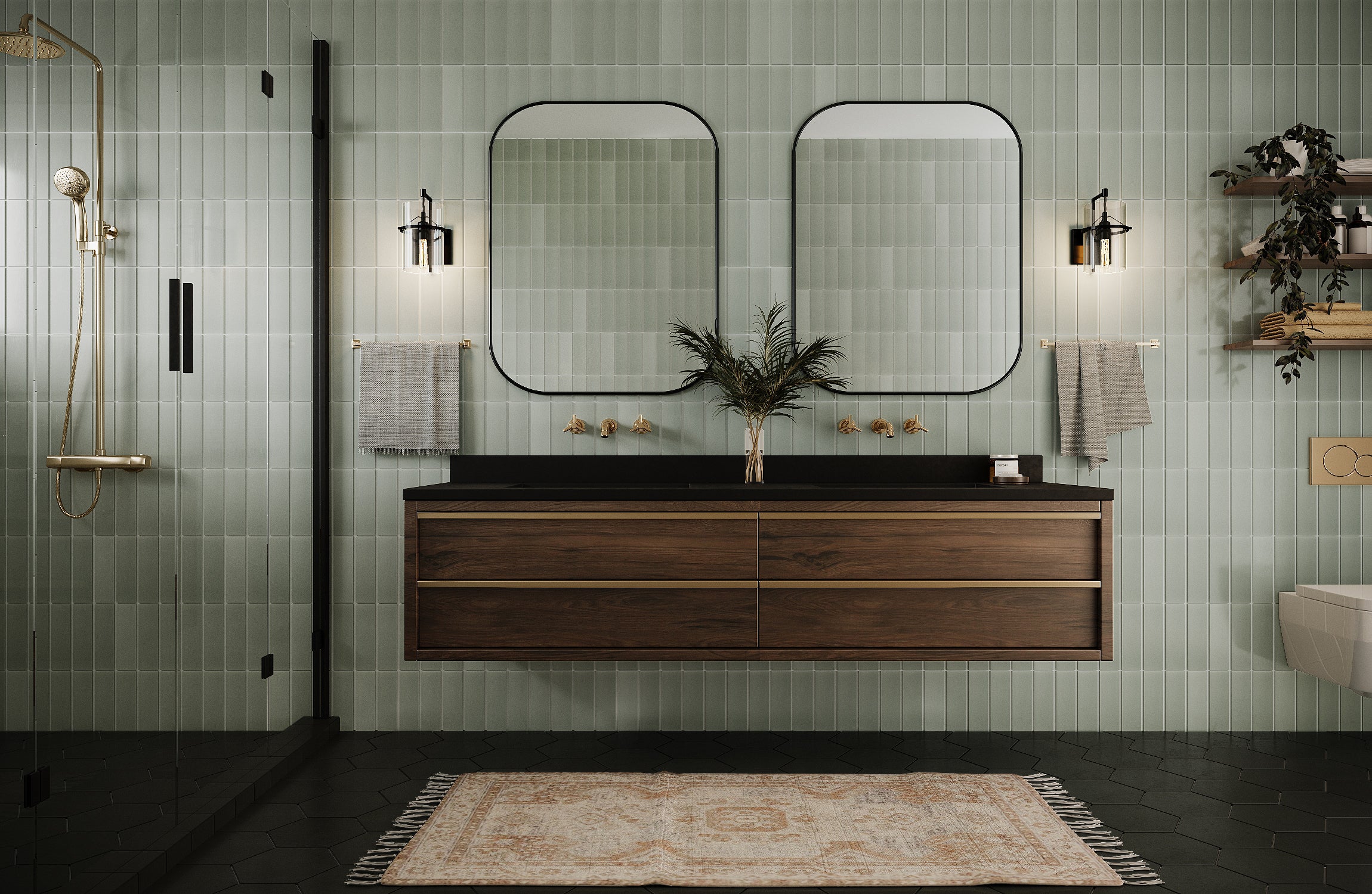 3x9 Natural Press Ceramic Tile in Puget Sound Gloss