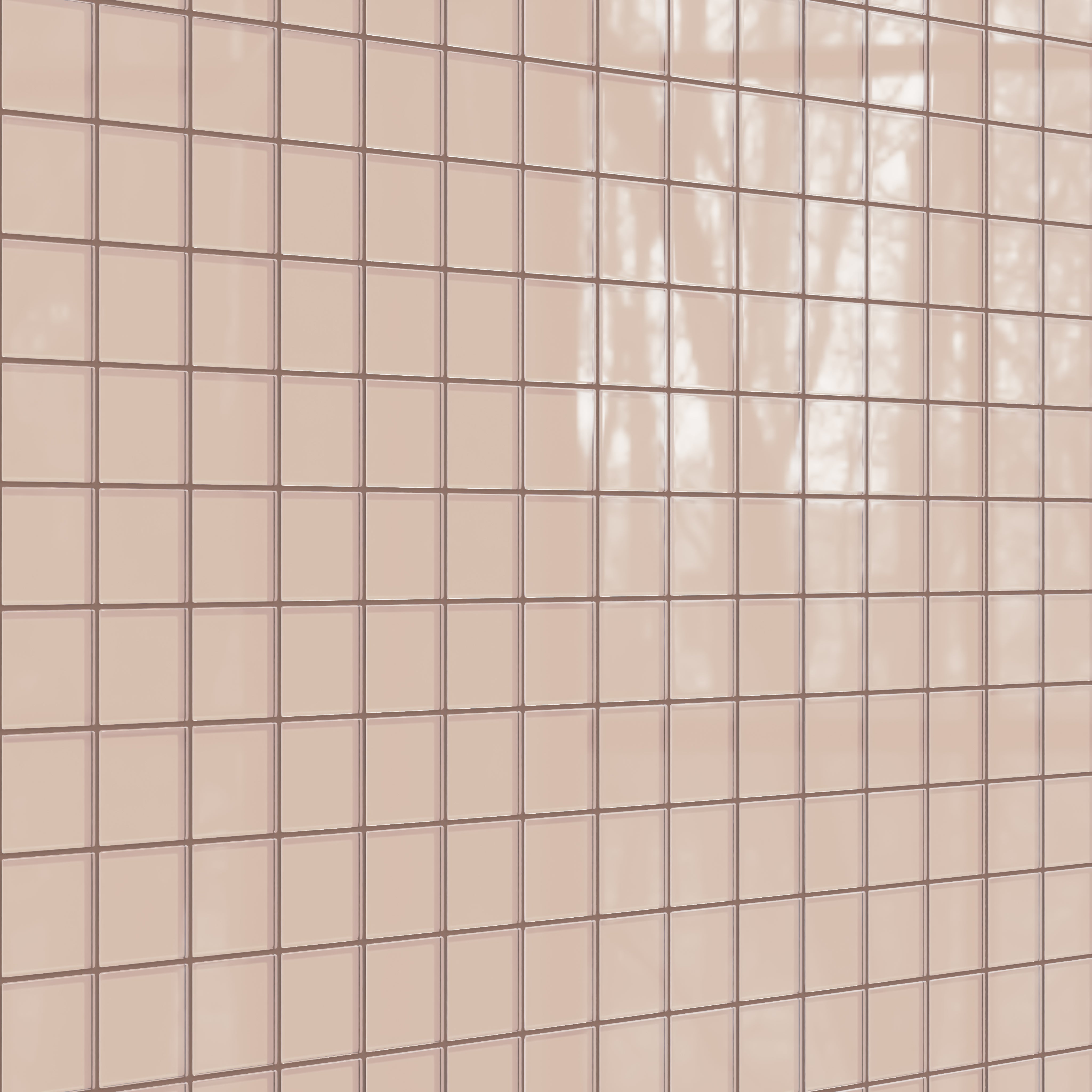 3x3 Straight Set Sheeted Glass Mosaic Tile in Rosy Finch Gloss