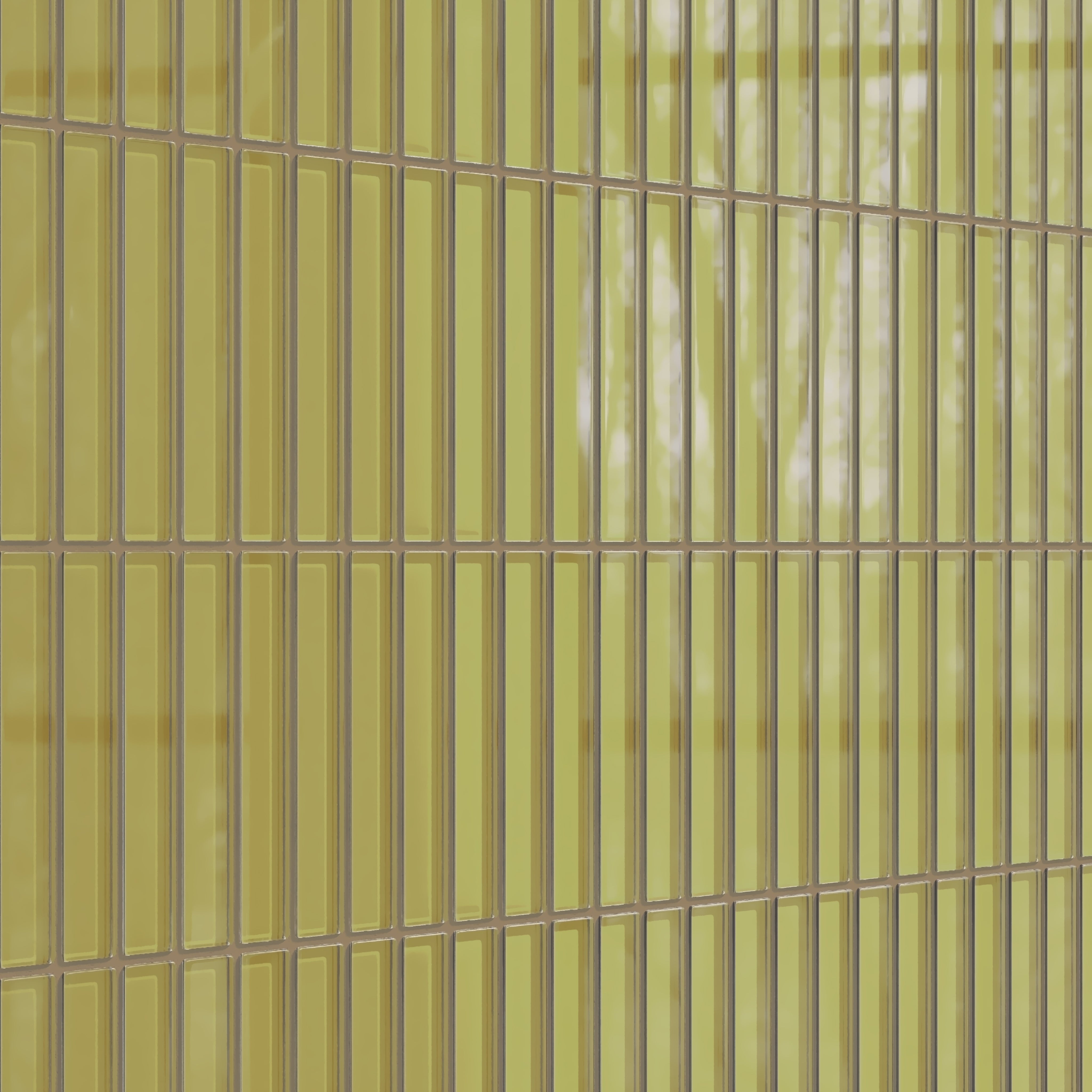1x6 Straight Set Sheeted Glass Mosaic Tile in Pine Siskin Gloss