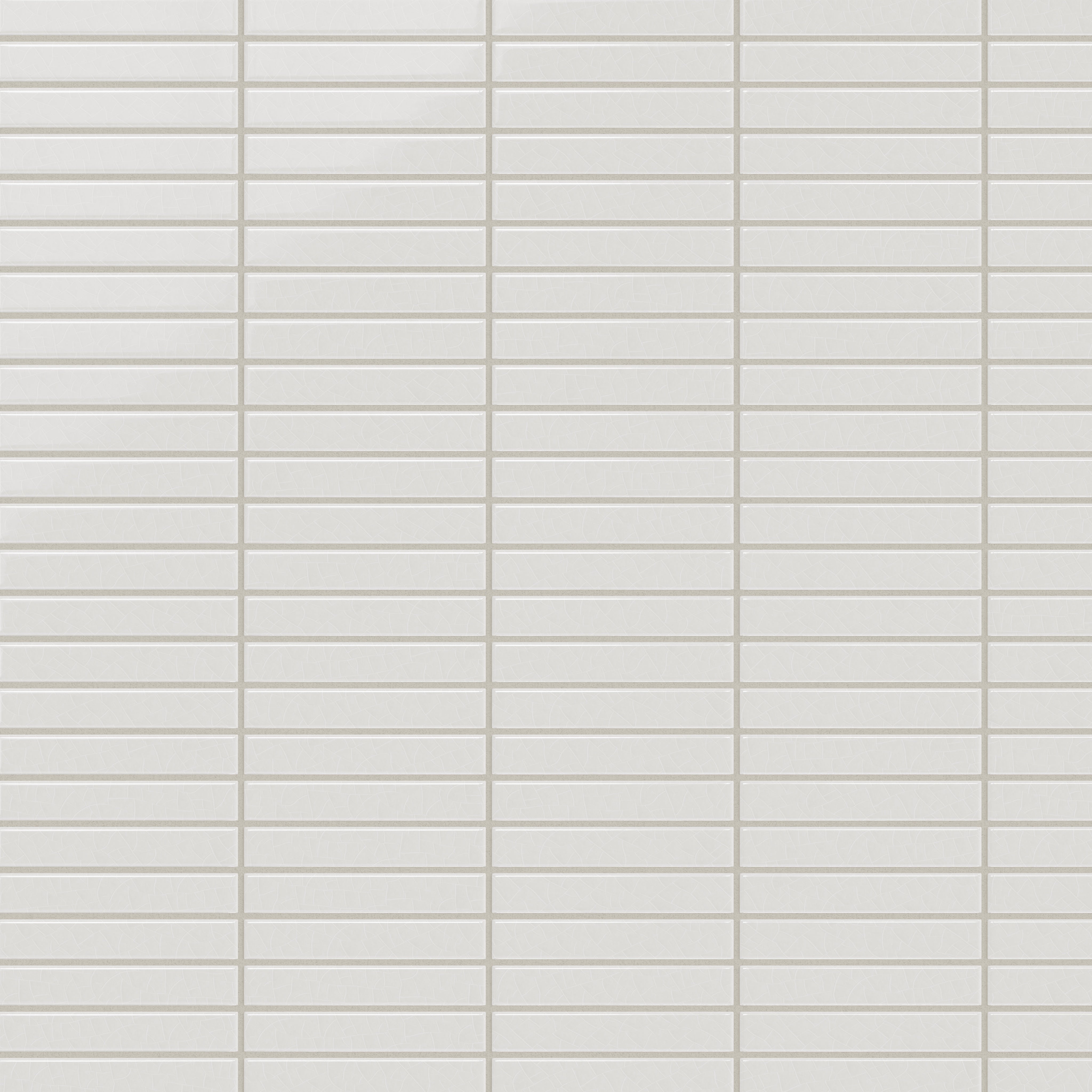 1x6 Straight Set Sheeted Original Ceramic Mosaic Tile in Frost Gloss