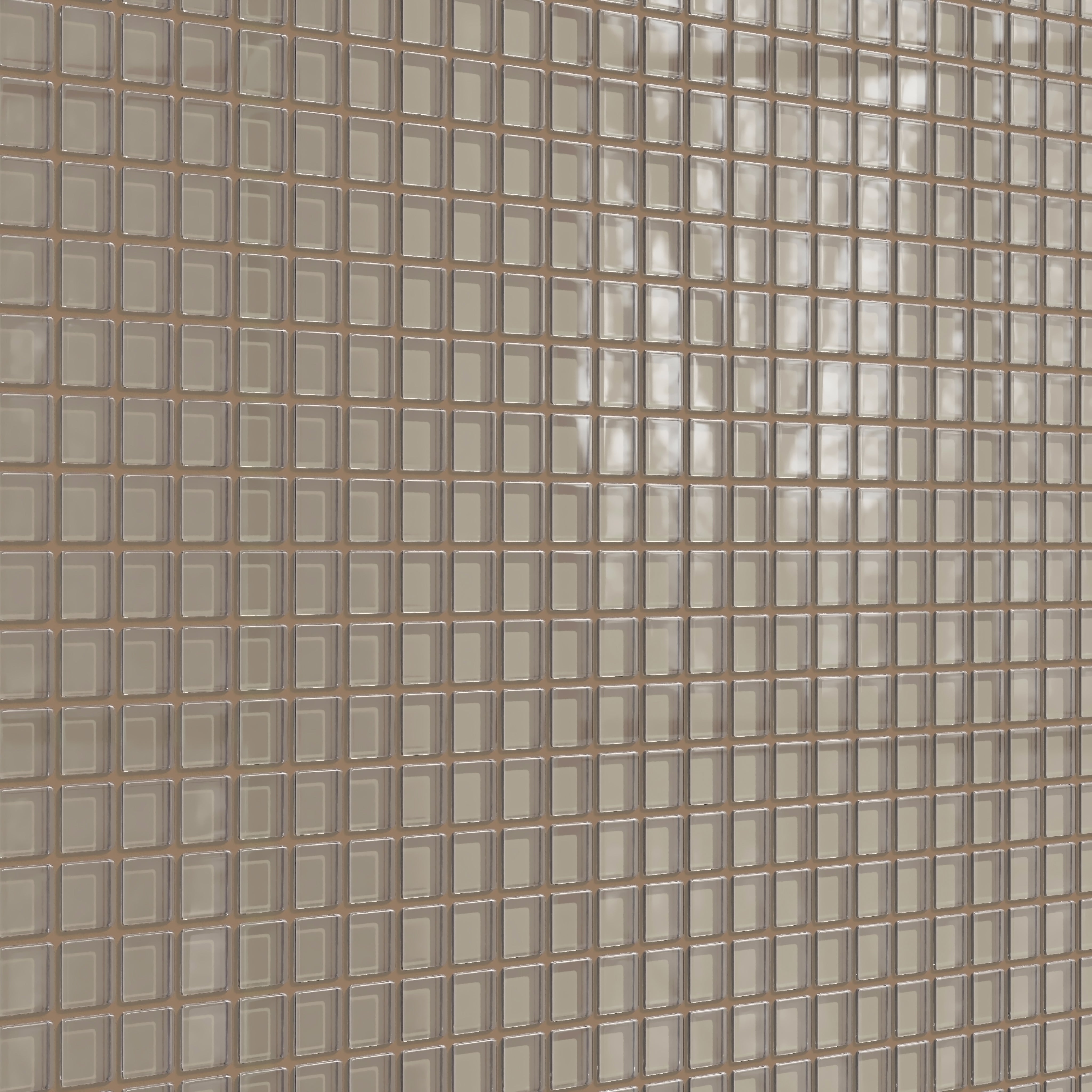 1x1 Straight Set Sheeted Glass Mosaic Tile in Quail Gloss
