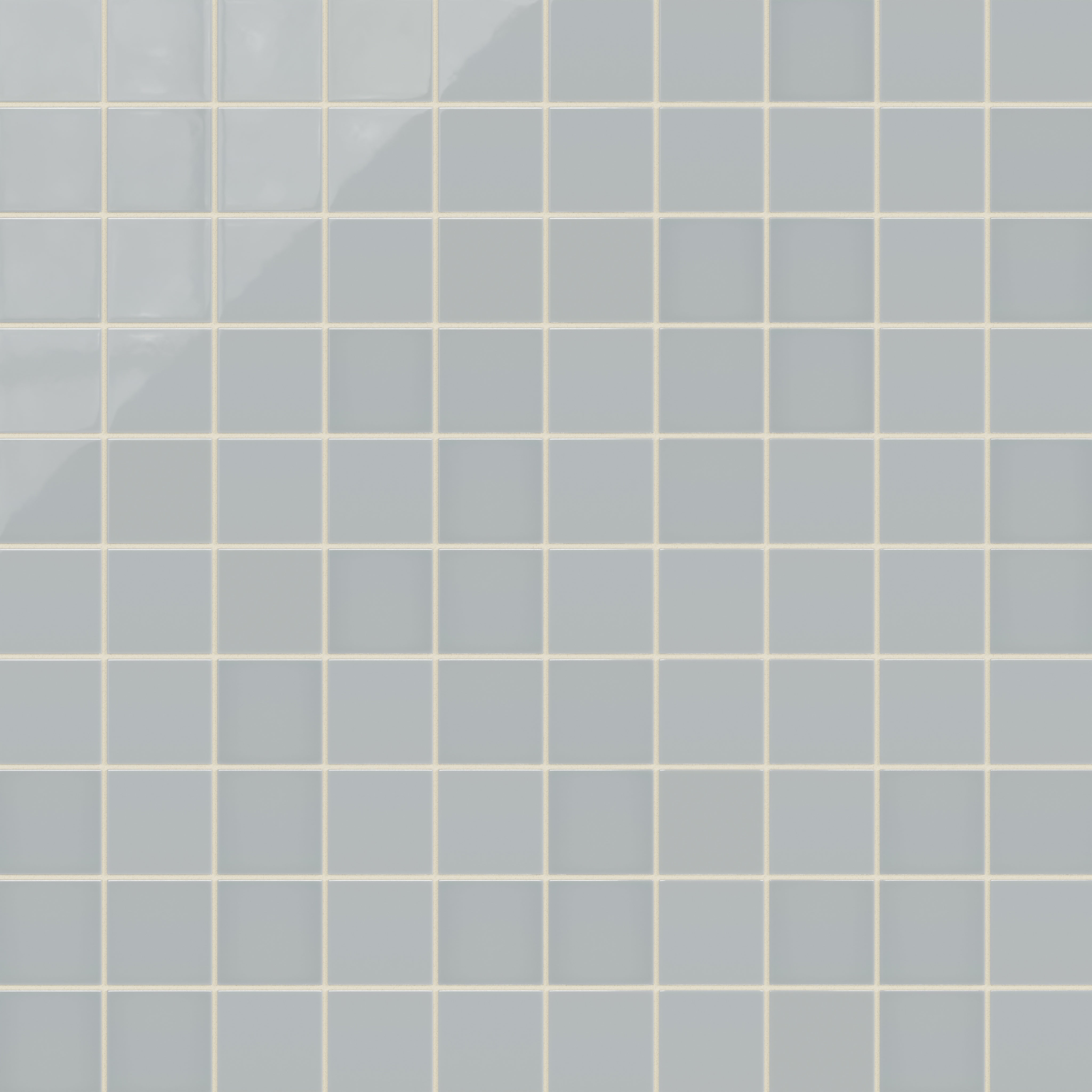 3x3 Straight Set Sheeted Natural Press Ceramic Mosaic Tile in Alberta Blue Gloss