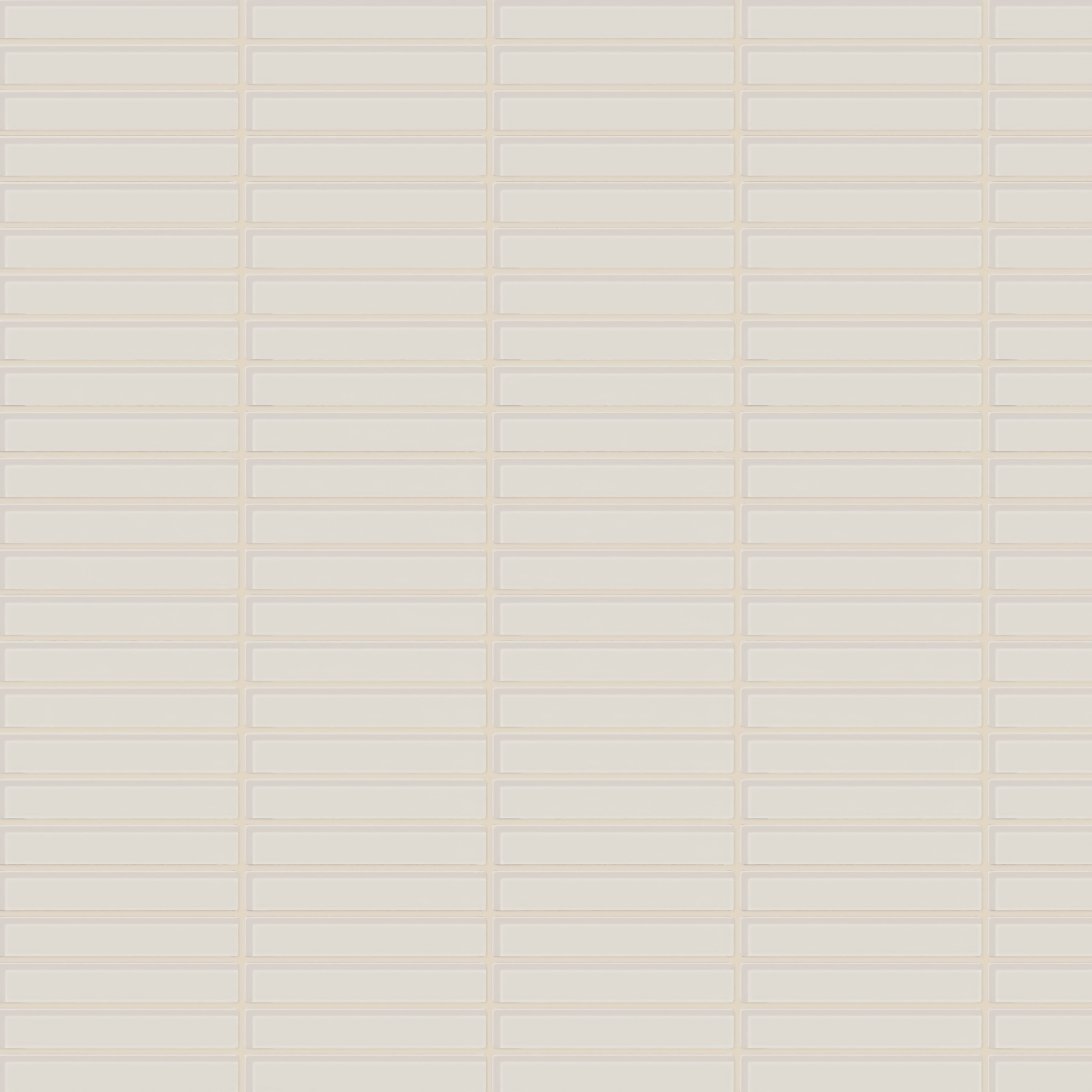 1x6 Straight Set Sheeted Glass Mosaic Tile in Dove Gloss