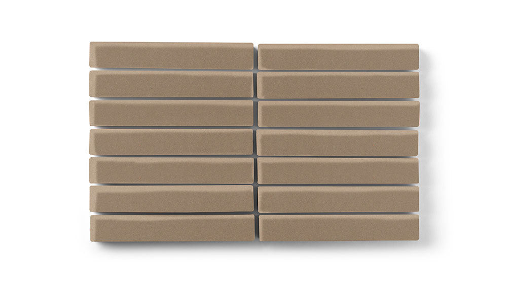 1x6 Straight Set Sheeted Original Ceramic Mosaic Tile in Sandstone Matte