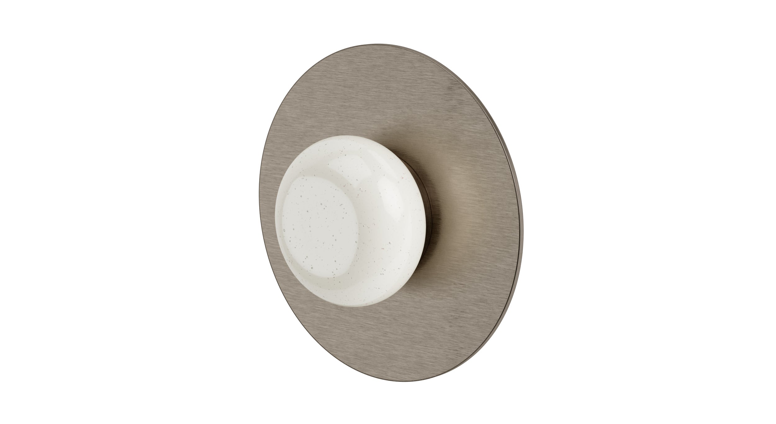 Foundry One Handle Wall Mount Shower Trim with Pebble Ceramic Knob Handle in Antique Nickel