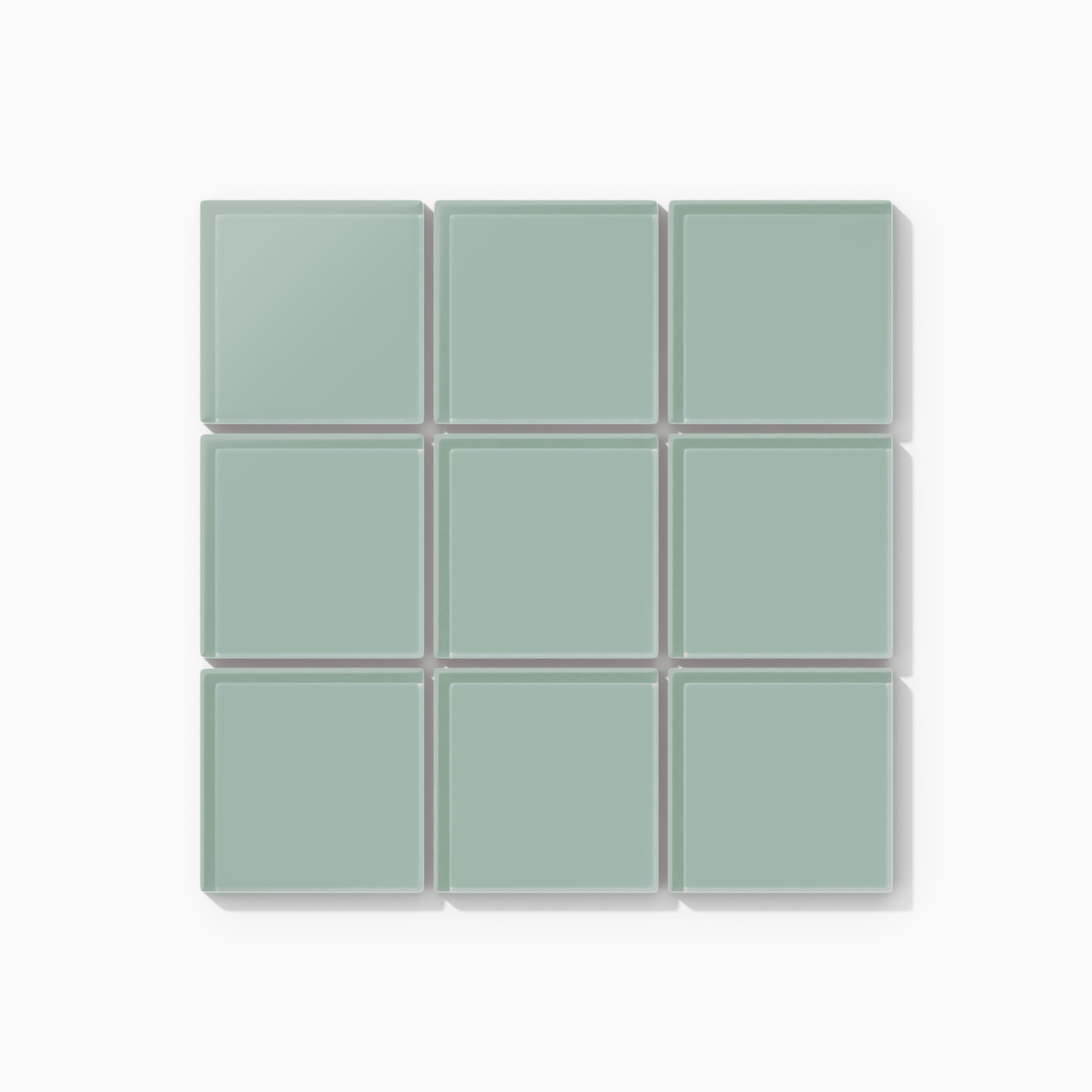 3x3 Straight Set Sheeted Glass Mosaic Tile in Kingfisher Matte