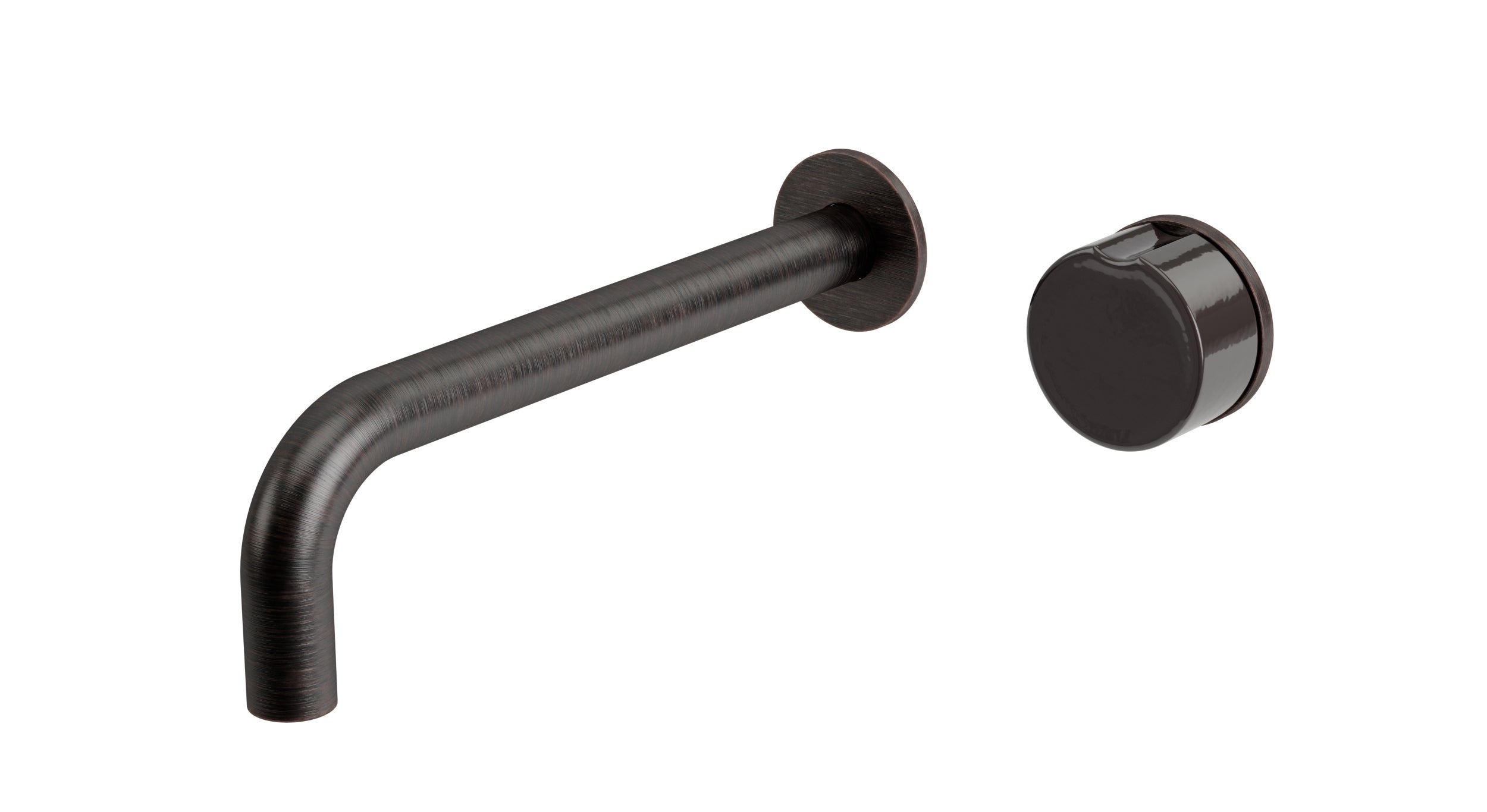 Foundry One Handle Wall Mount 7.5" Lavatory Faucet with Groove Ceramic Knob Handle in Antique Bronze
