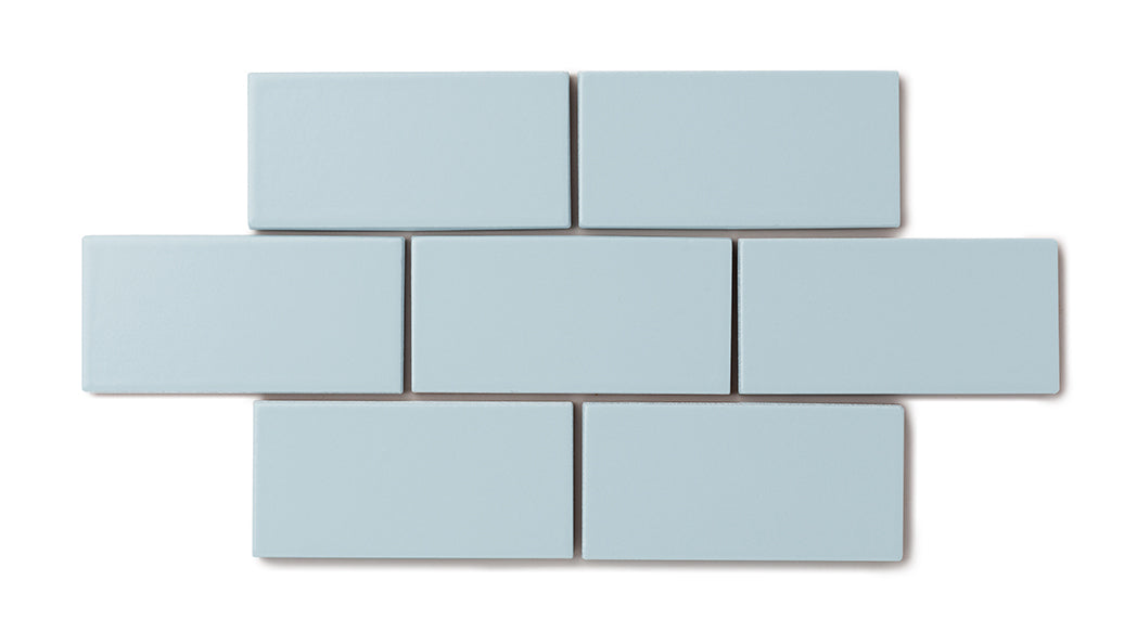 2x8 Natural Press Ceramic Tile in Egyptian Blue Matte